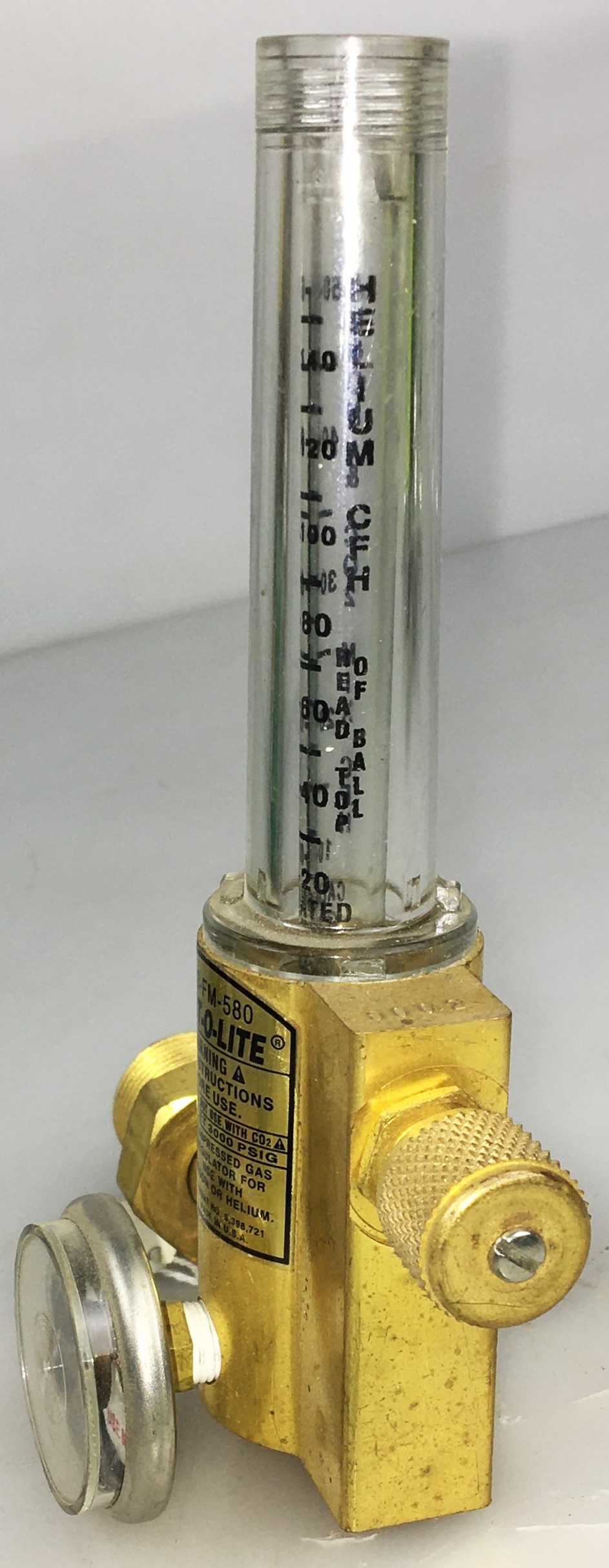 Used Prest-O-Lite R-33-FM-580 Regulator Flowmeter (CGA 580)