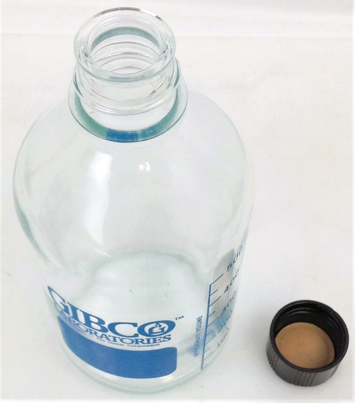Used Wheaton 219759 (or Equivalent) Graduated 500mL Media Bottle with Screw Cap