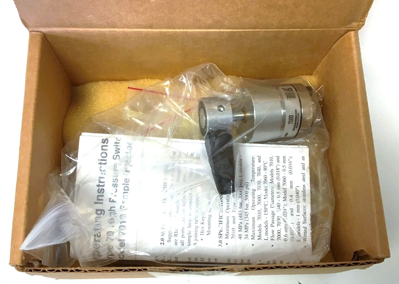 New Open Box Rheodyne 7000 High Pressure 6-Port Switching Valve
