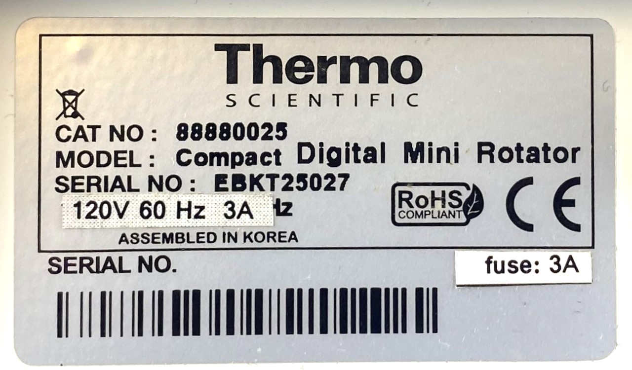 Used Thermo Scientific 88880025 Compact Digital Mini Rotator