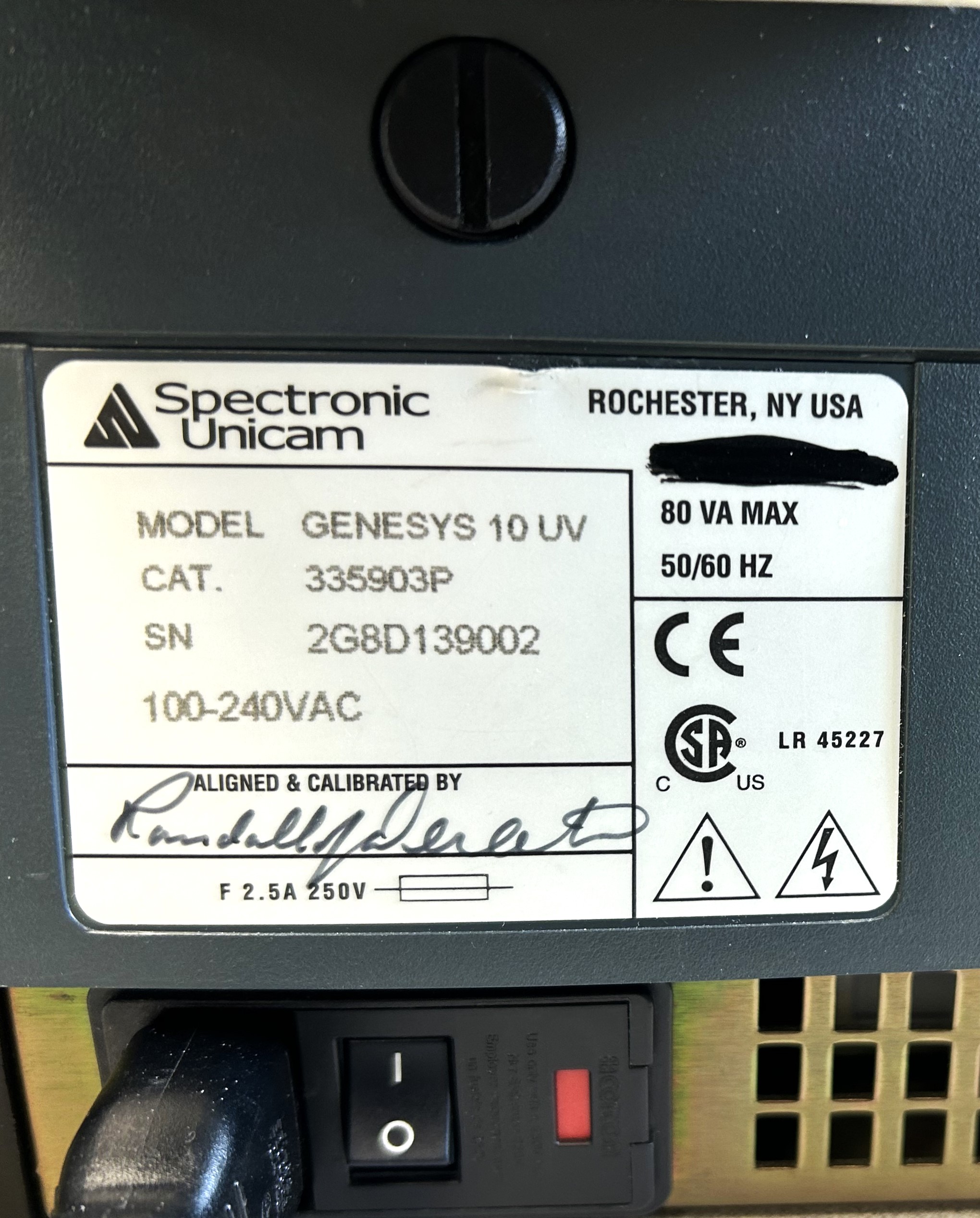 Used ThermoSpectronic Unicam Genesys 10UV Scanning UV-Visible Spectrophotometer (190 to 1100nm)