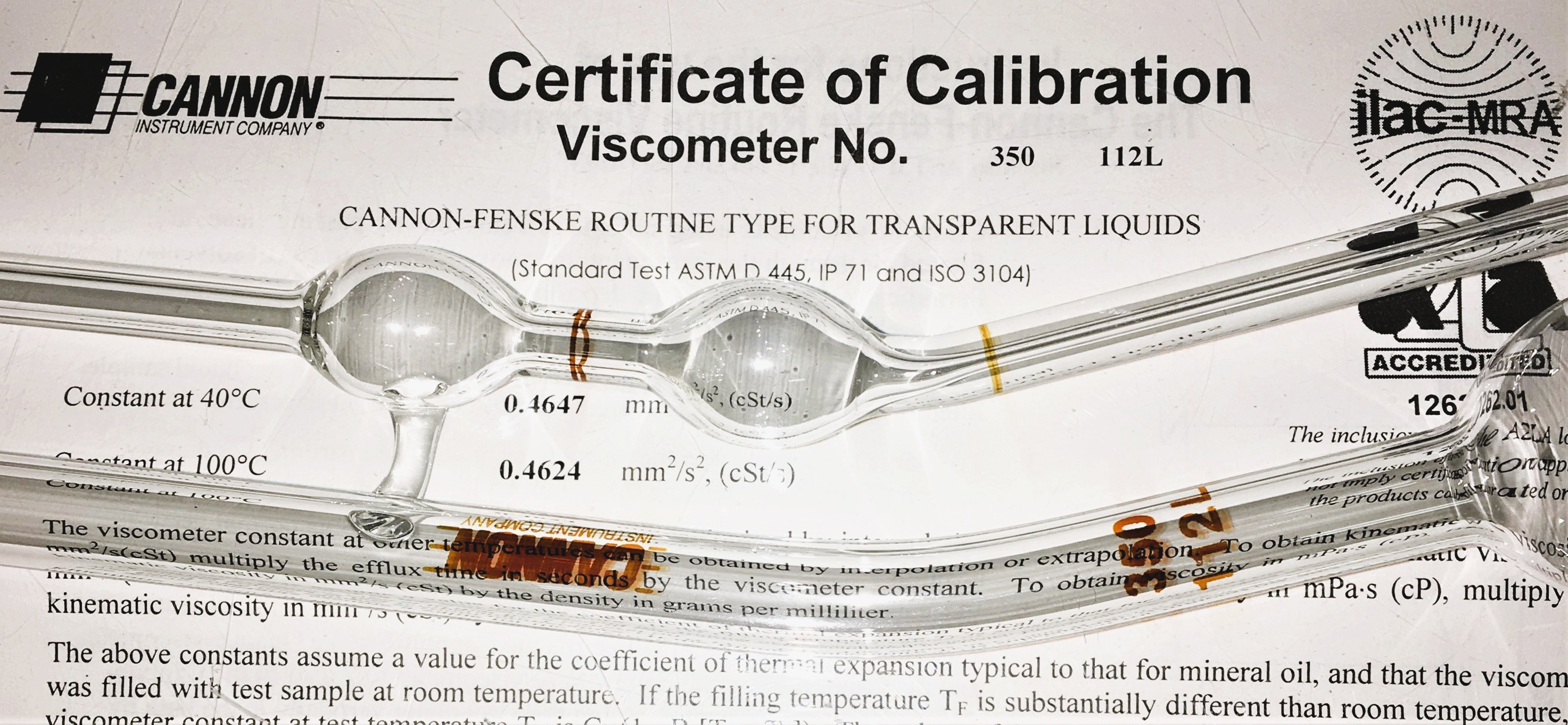 New Open Box Cannon-Fenske CFRC-350 (9721-B71) Certified Routine Viscometer Tube (Size 350)