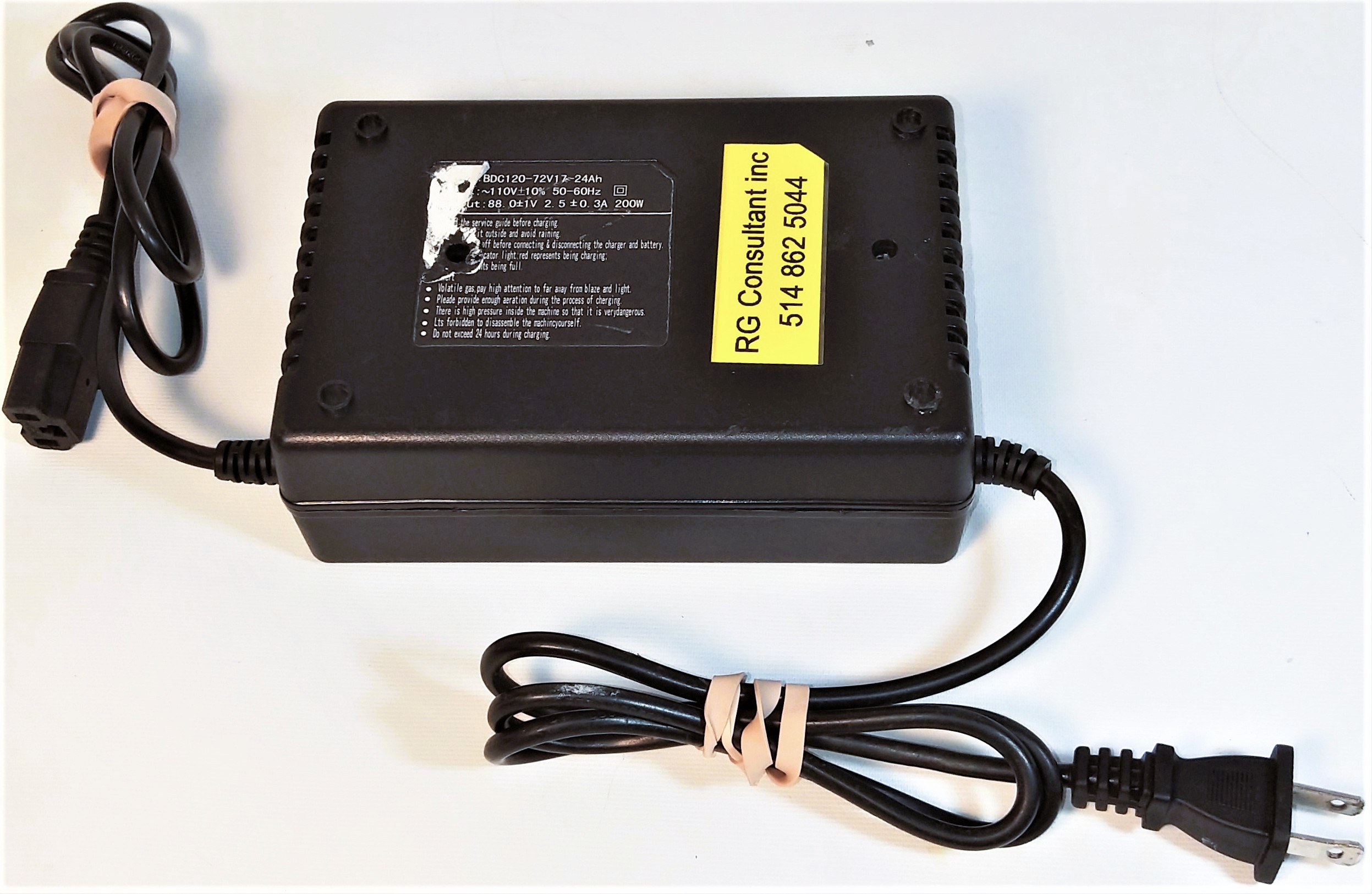 Used Baodechi BDC120 Battery Charger for Electric Bike (72V, 24Ah)