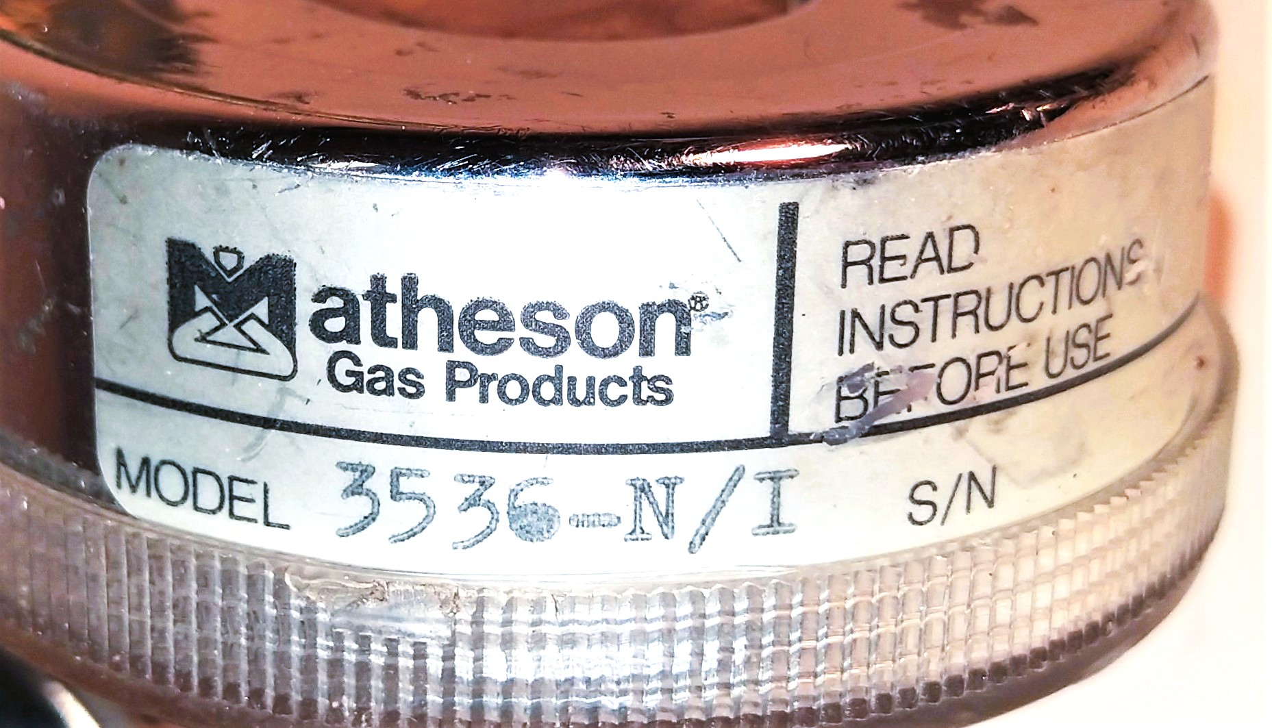 Used Matheson 3536-N/I Brass Gas Regulator (CGA 580)