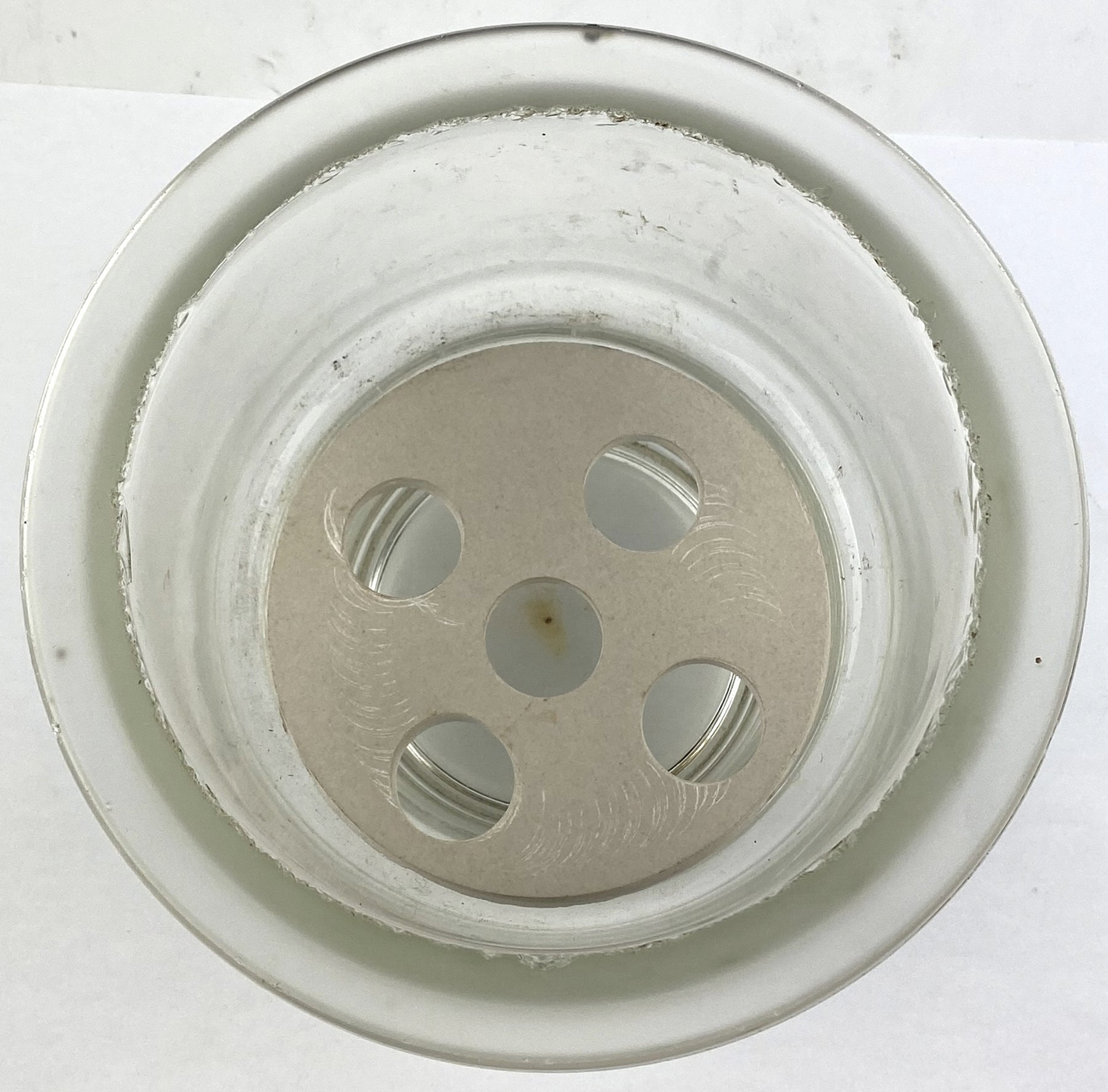 Used Corning PYREX (and Similar) 3081-150 Glass Desiccator with Support Plate (2.4L)