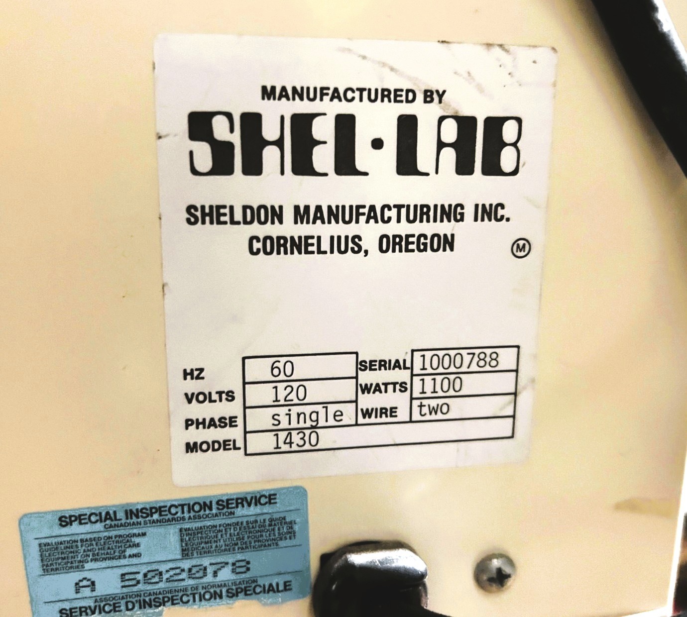 Used Shel-Lab 1430 Vacuum Oven (1.7 Cu-Ft)