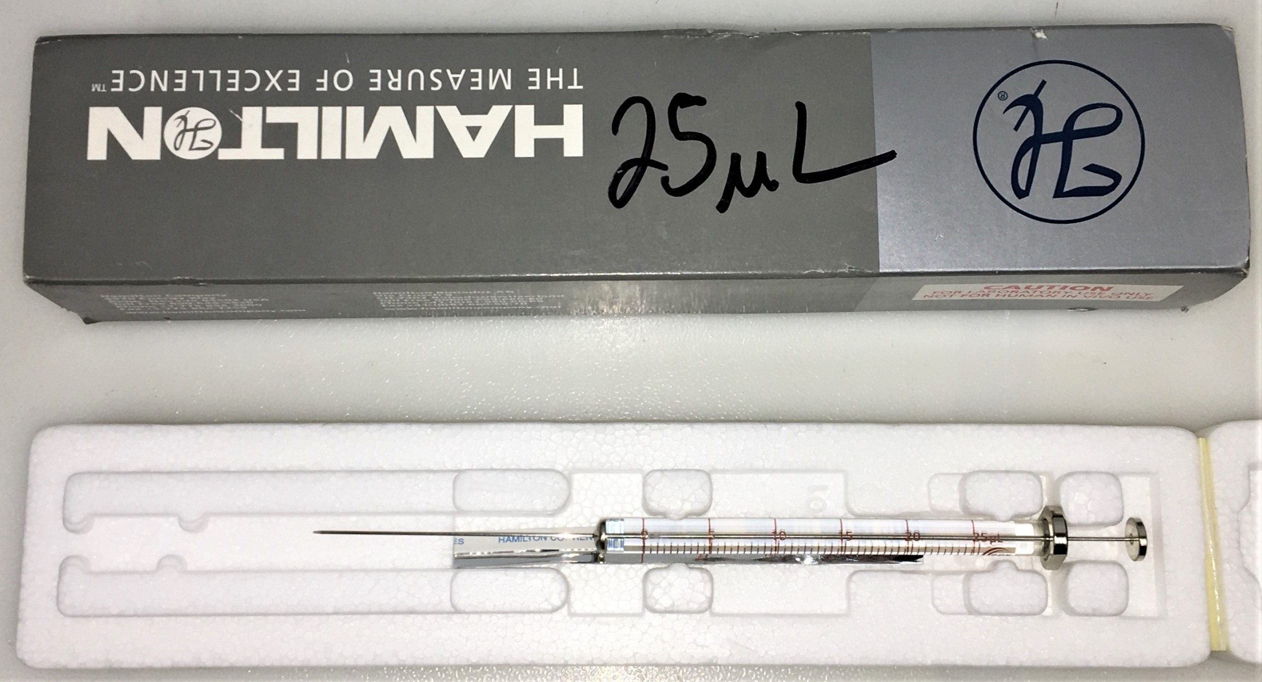 Used SGE 25F-CTC-GT-0.63 GasTight Injection Syringe (25μL)