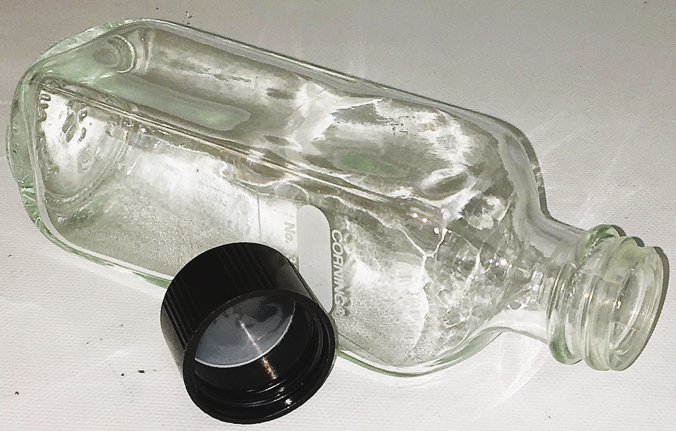 Used Corning PYREX 1372-160 Graduated Milk Dilution Bottle - 160mL