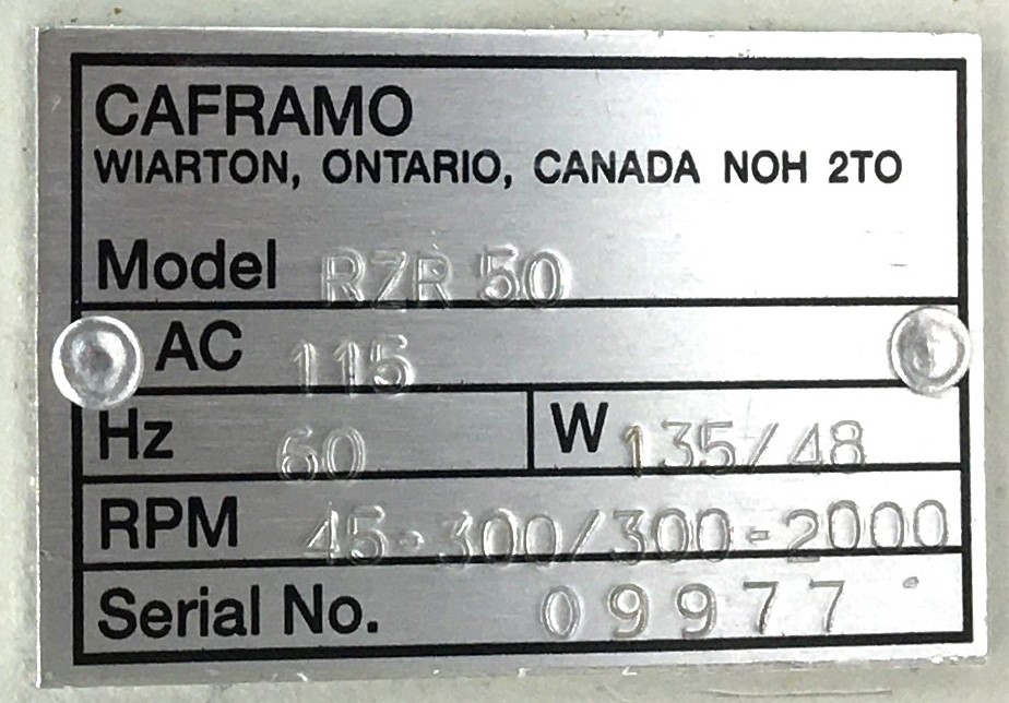 Used Caframo RZR50 Overhead Stirrer with Stand