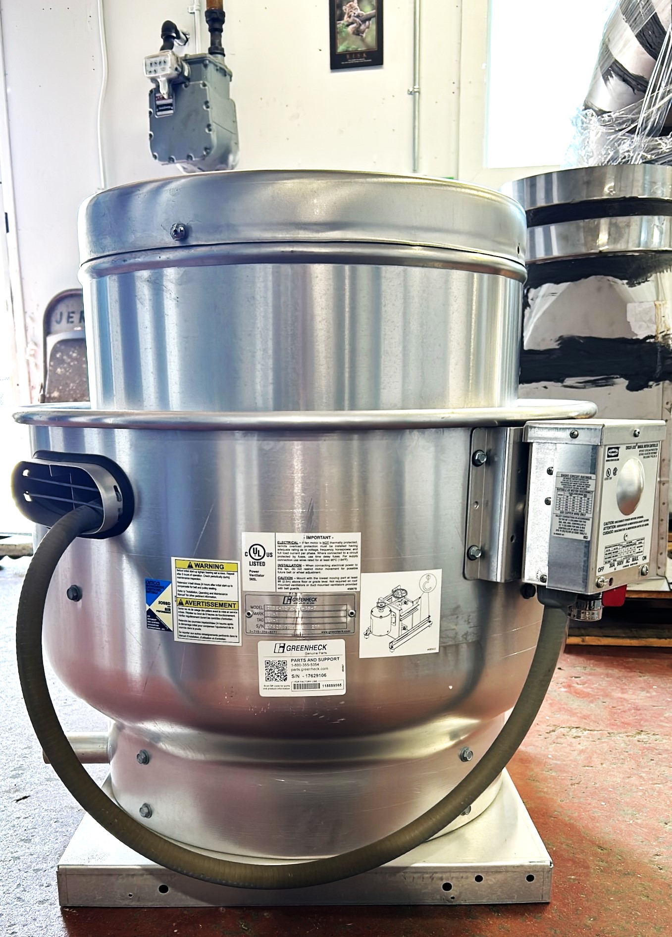 Used Norlab 15BA-F 4-Ft Fume Hood with Work Surface and Exhaust Fan