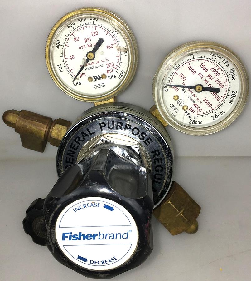 Used Fisherbrand 10-575-115 Brass Pressure Regulator (CGA 350)