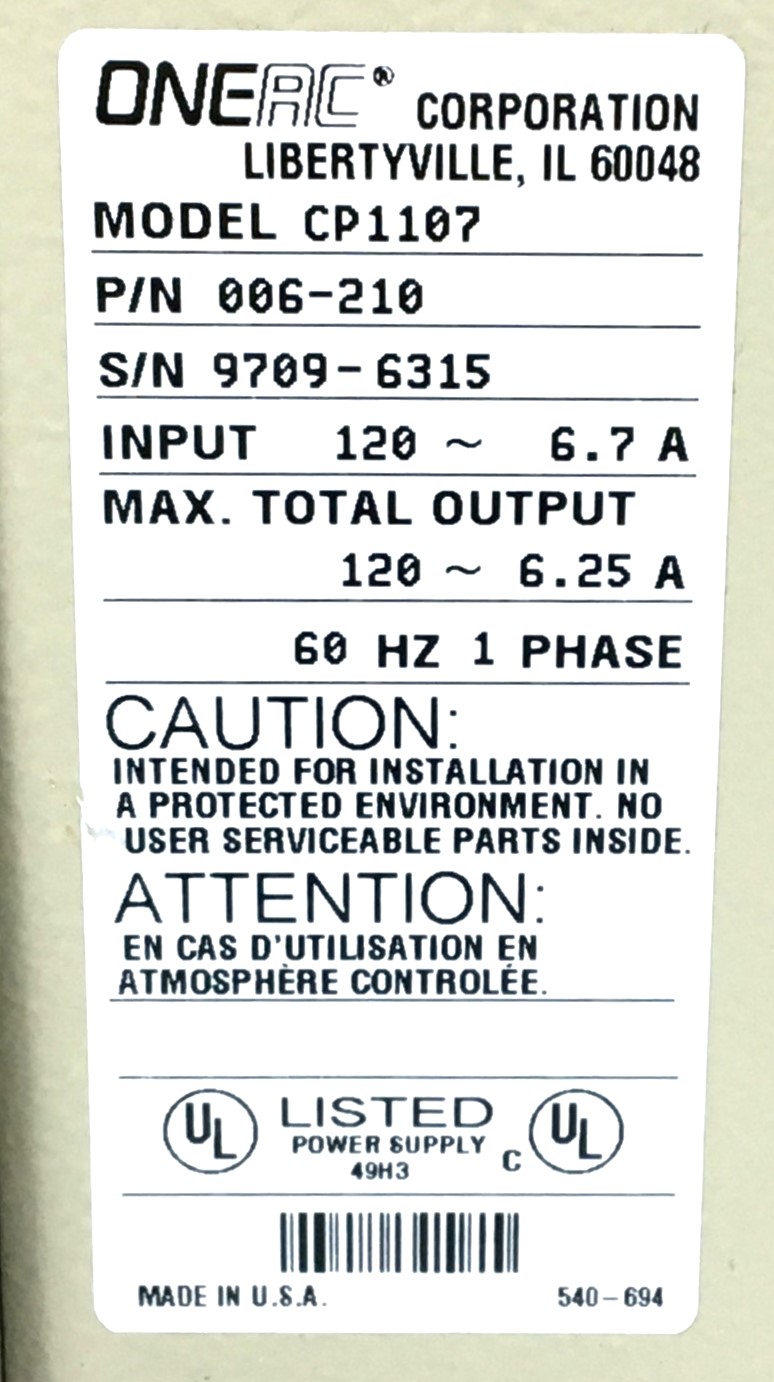 Used OneAC CP1107 Power Conditioner
