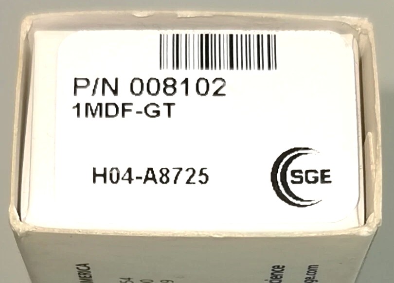 New Open Box SGE 1MDF-GT (008102) GasTight 1mL Injection Syringe