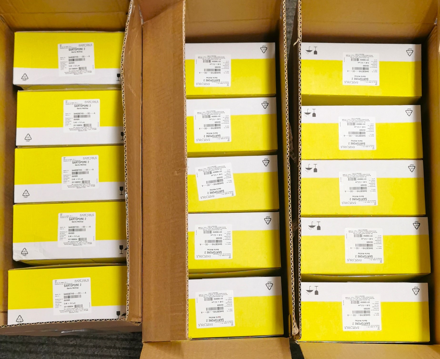 New Open Box Sartorius Sartopore 2 (5445307-H9-00-A) Midicap Filter Cartridges (Pack of 4)