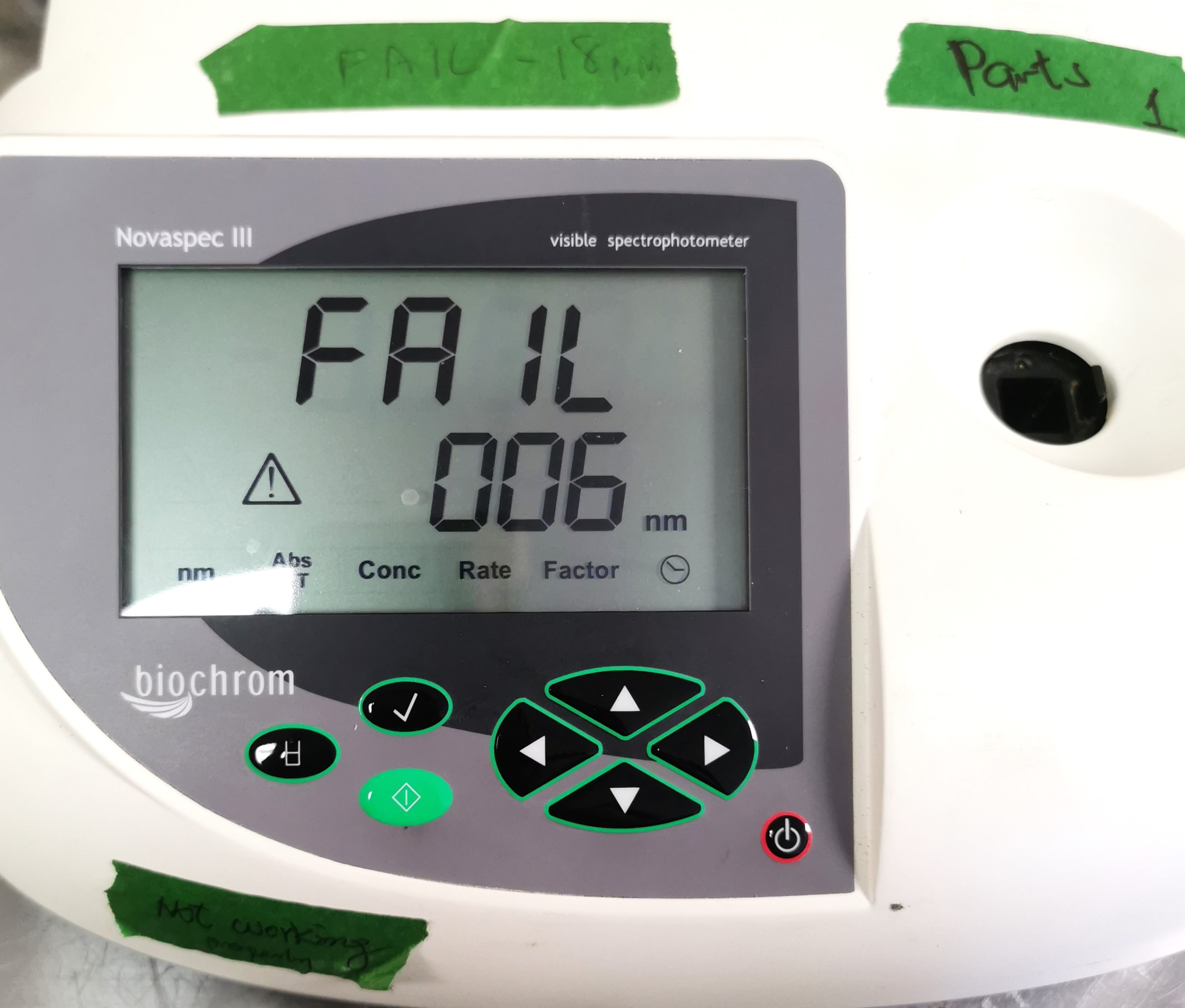 As is Biochrom Novaspec III Visible Spectrophotometer (330 to 830nm)