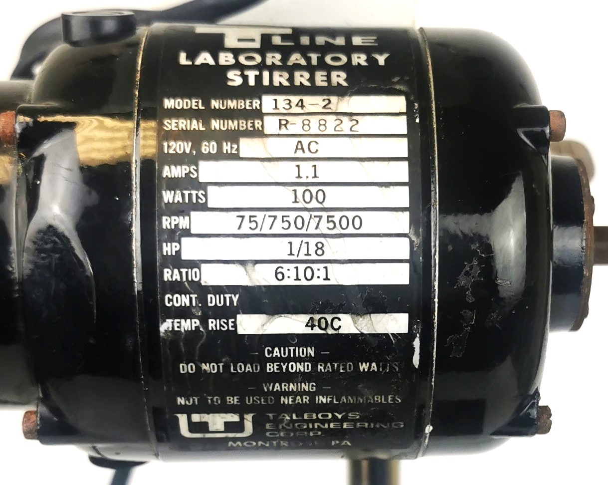 Used Talboys T-Line 134-2 Overhead Stirrer with Stand