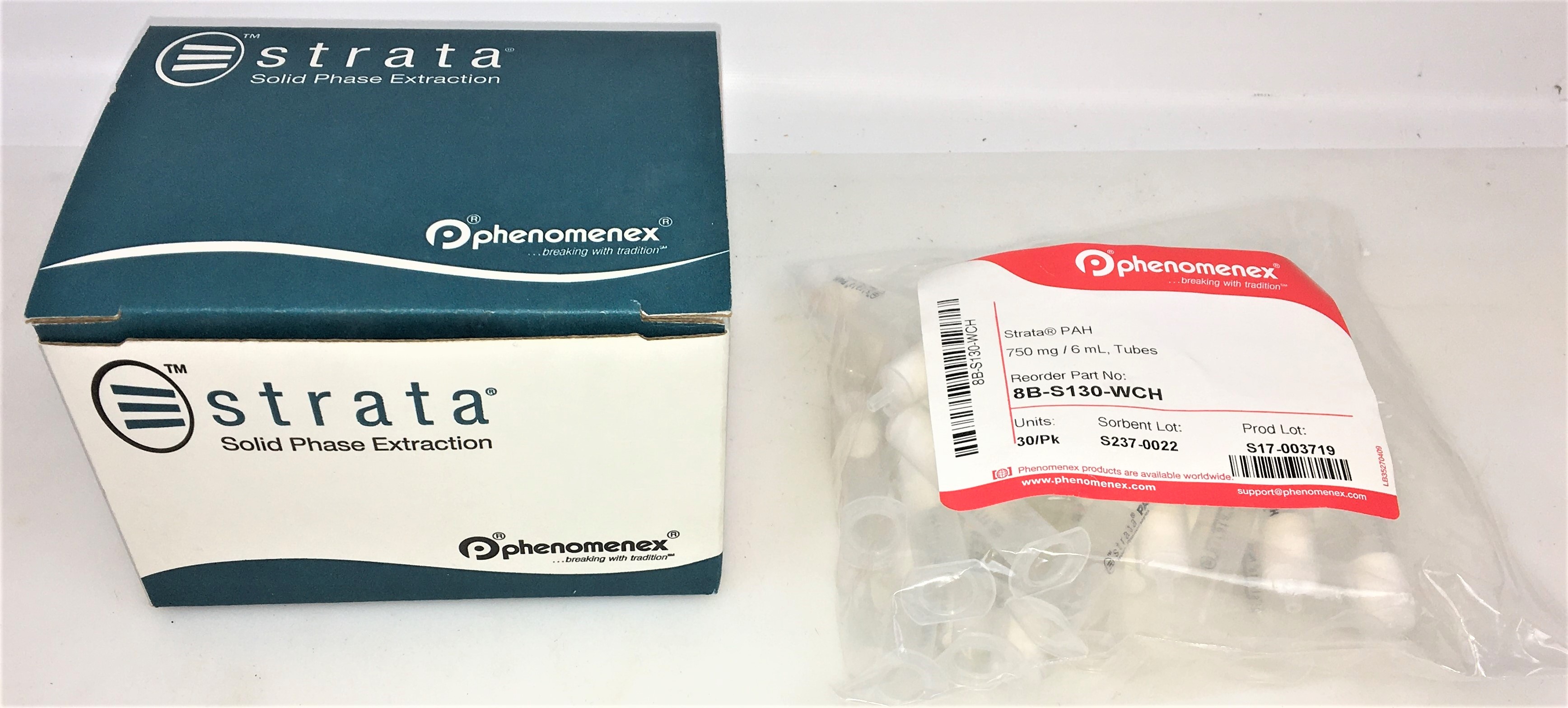 New Open Box Phenomenex Strata PAH (8B-S130-WCH) Specialty SPE Sorbent (30/Pack)