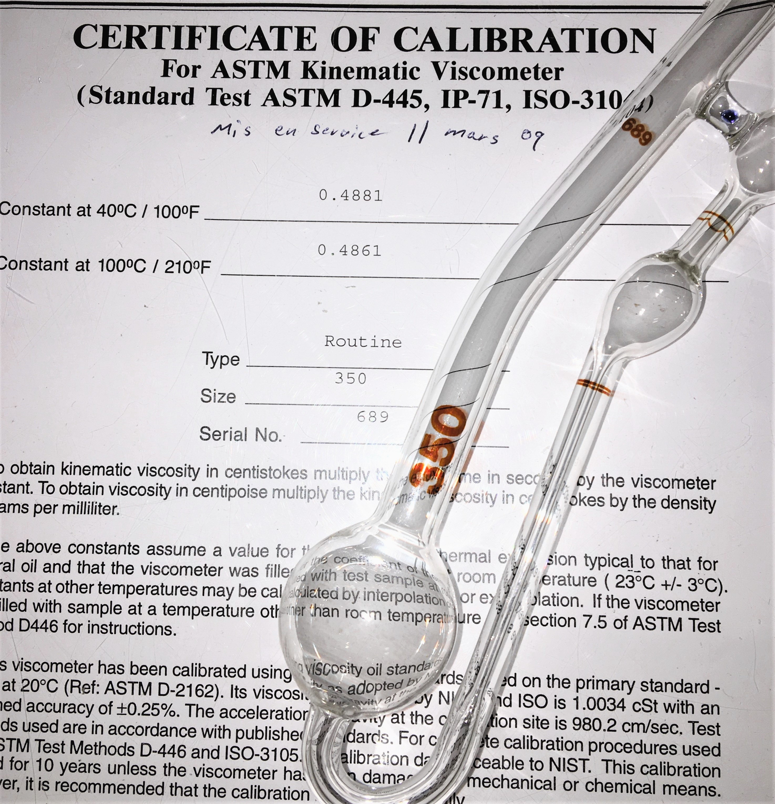 New Open Box Cannon-Fenske CFRC-350 (9721-B71) Certified Routine Viscometer Tube (Size 350)
