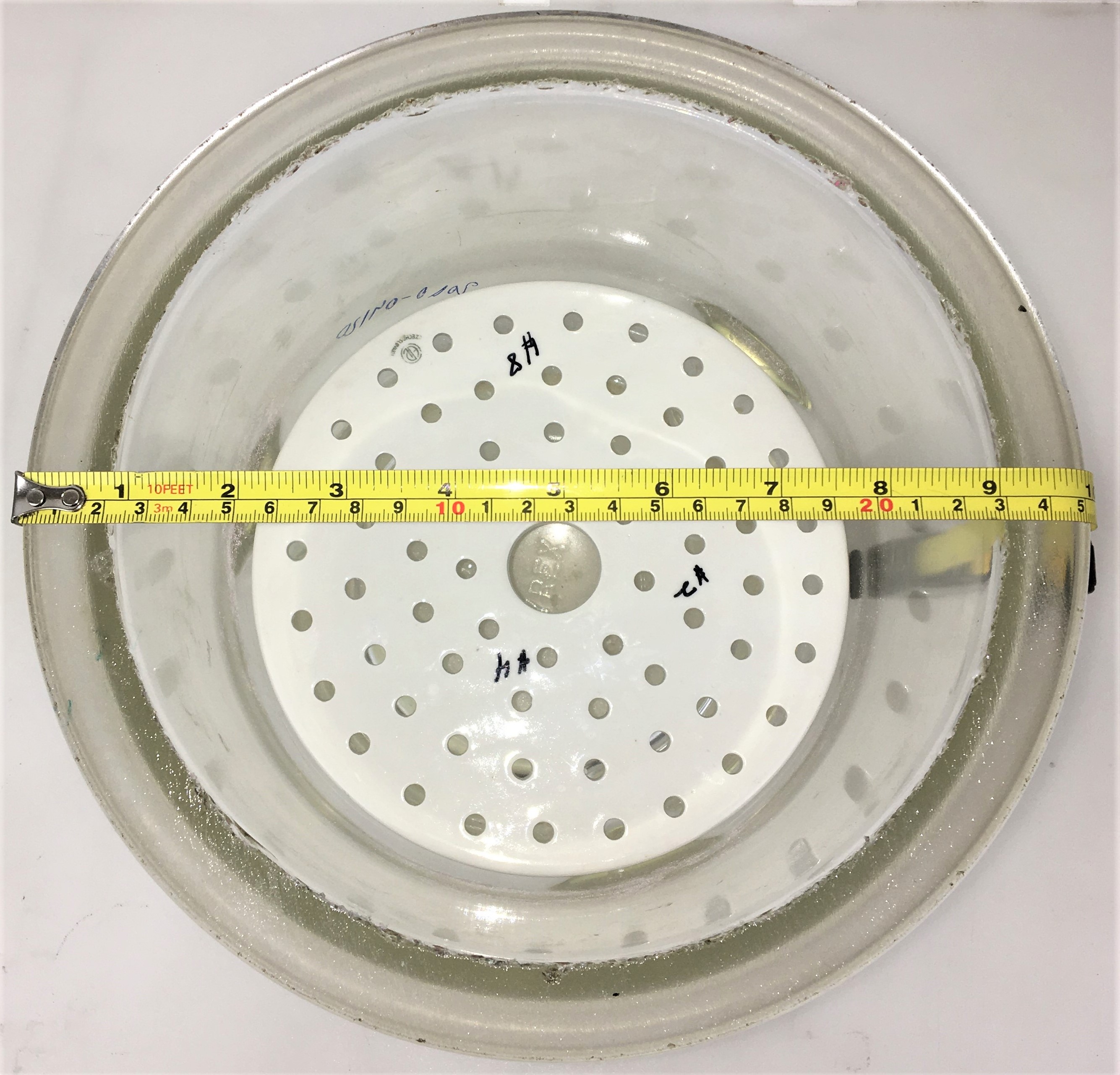 Used Corning PYREX 3081-200 Glass Desiccator with Coors Plate (5.8L)