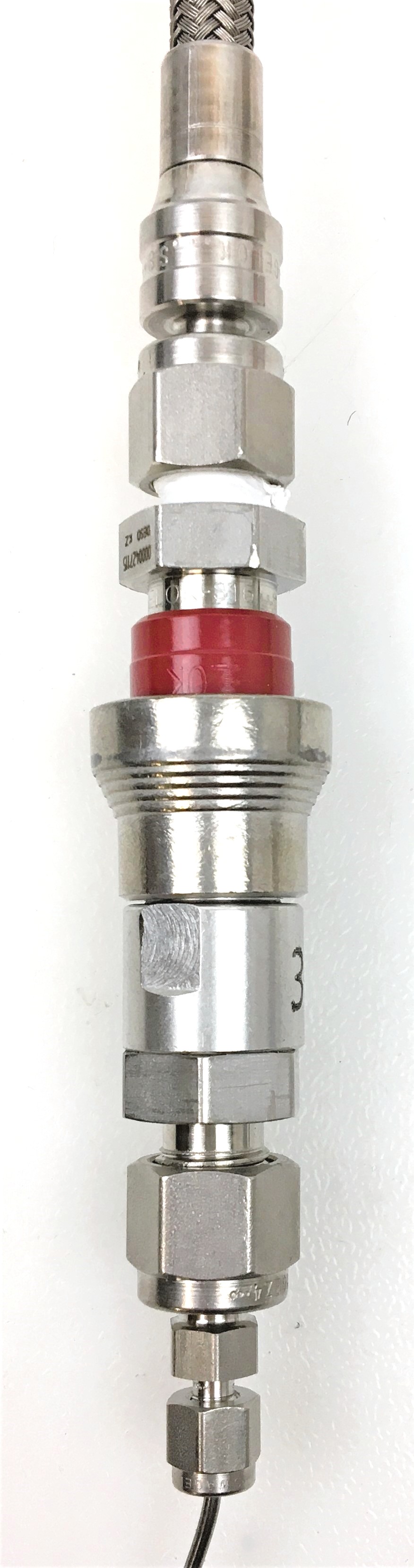 Used Swagelok Quick-Connect Body with Stainless Steel 1/8" Tubing