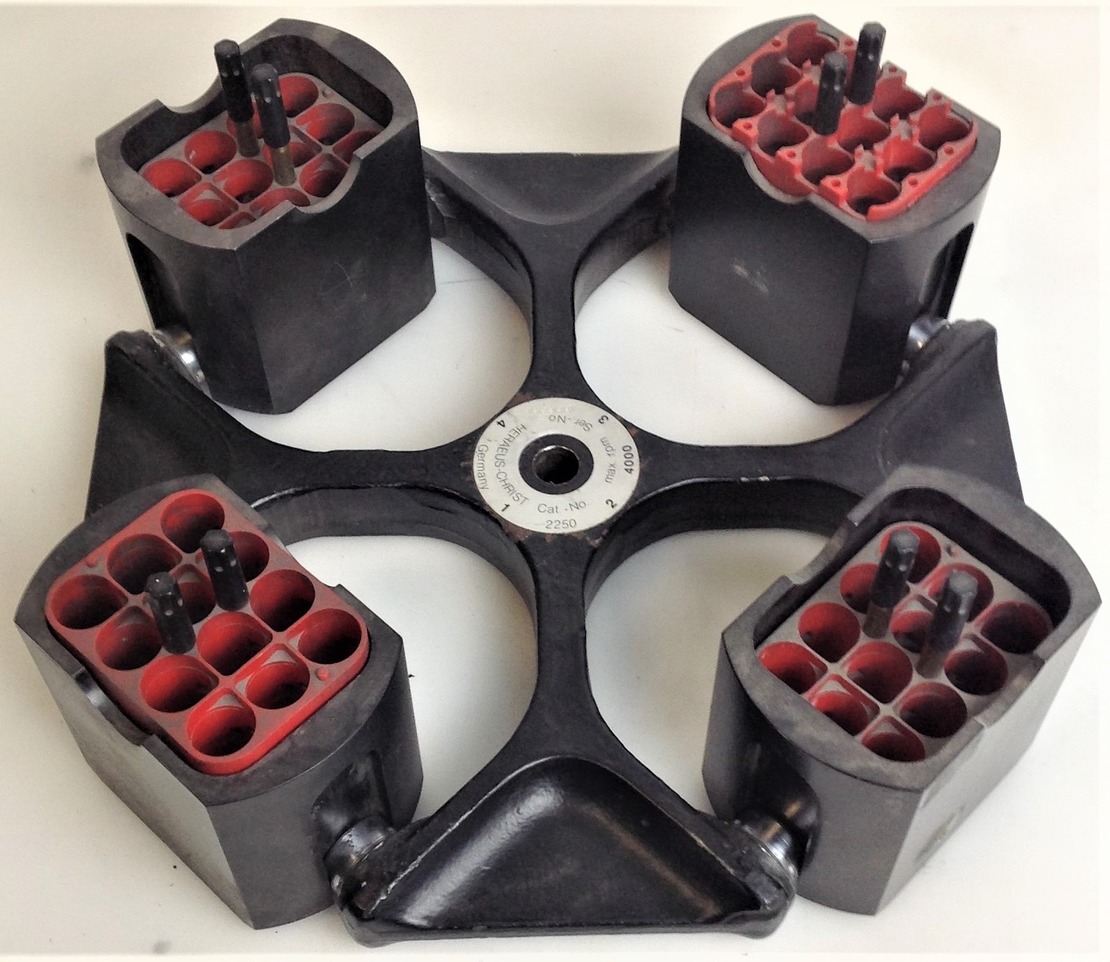 Used Heraeus-Christ 2250 Swing-Out Rotor with Accessories for 48 x 15mL Tubes