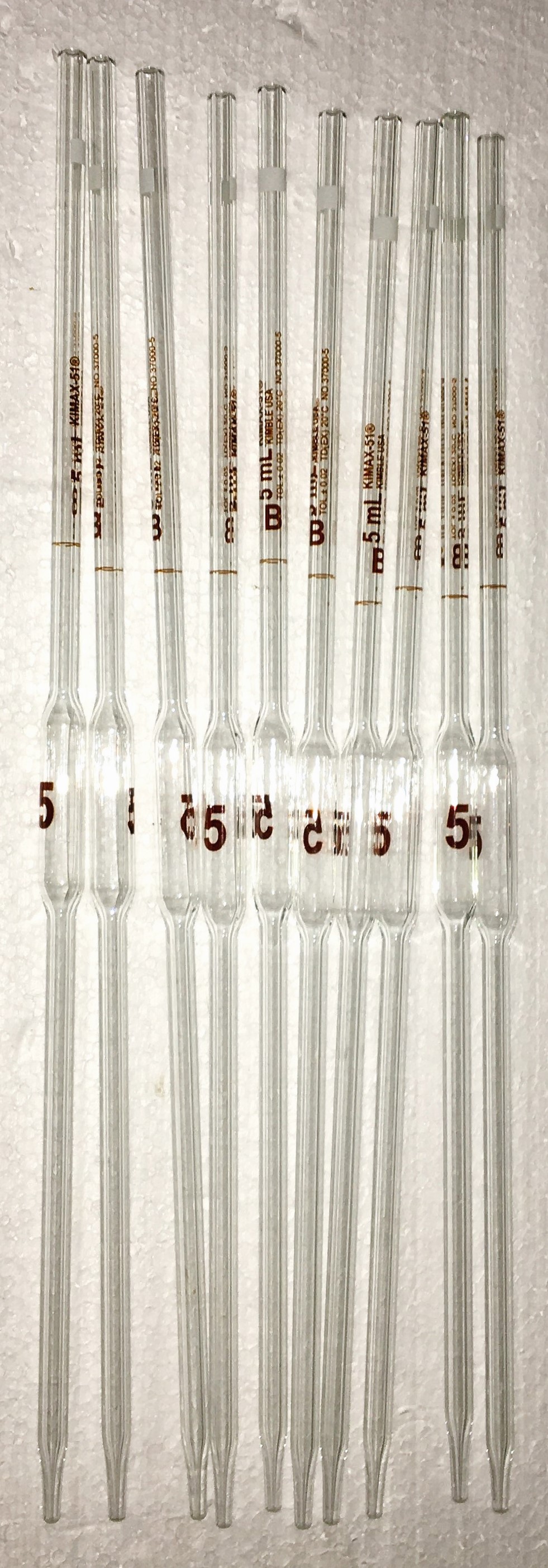 New Open Box Kimble 37000-5 KIMAX Class B 5mL Volumetric Pipet