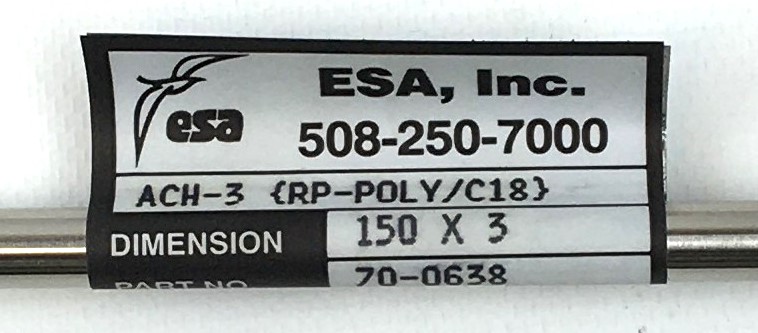 Used ESA ACH-3 (RP-Poly/C18) HPLC Column (15 cm × 3 mm x 5µm)