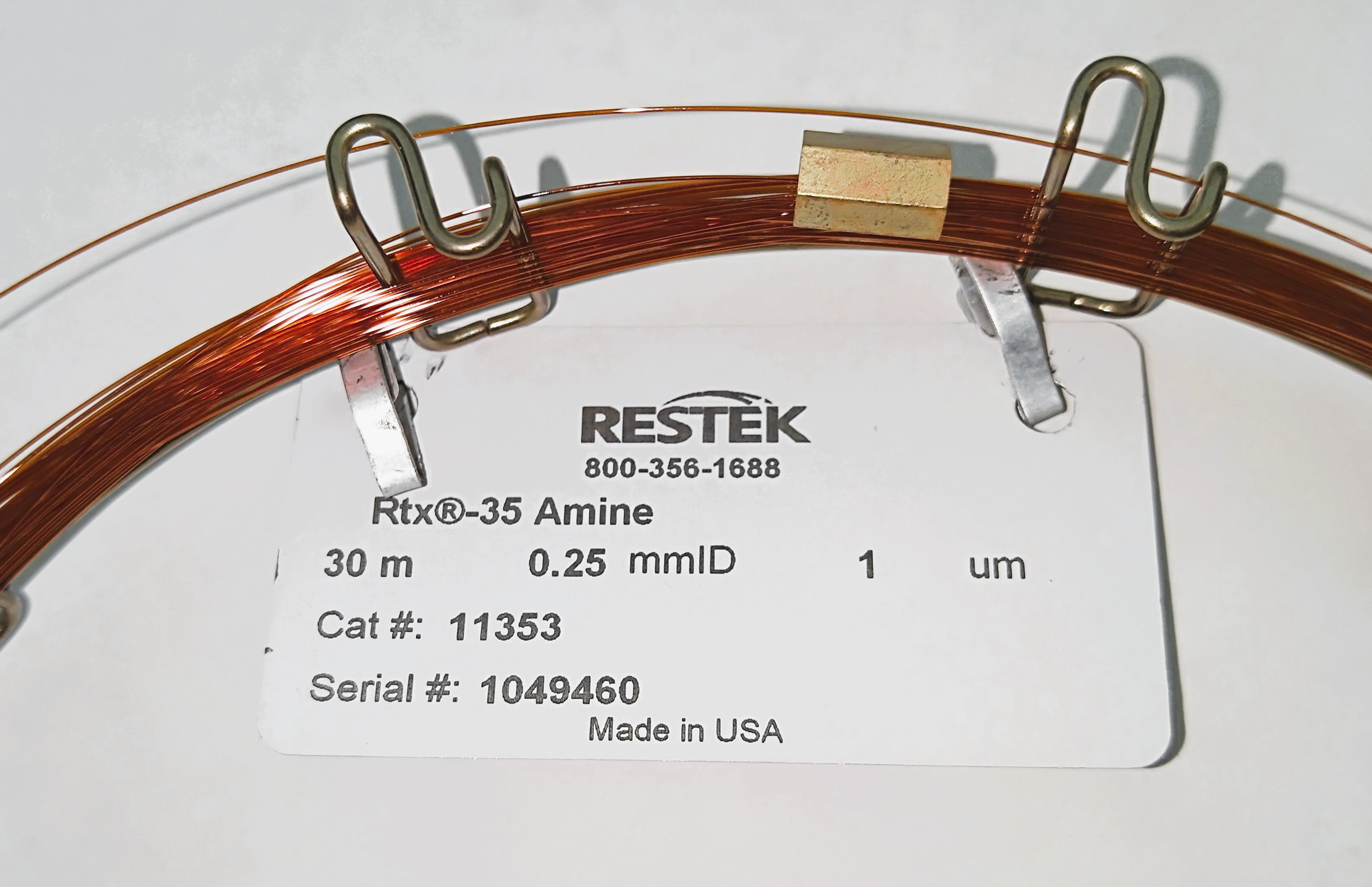 Used Restek Rtx-35 Amine (11353) Capillary Column (30M x 0.25mm x 1µm)