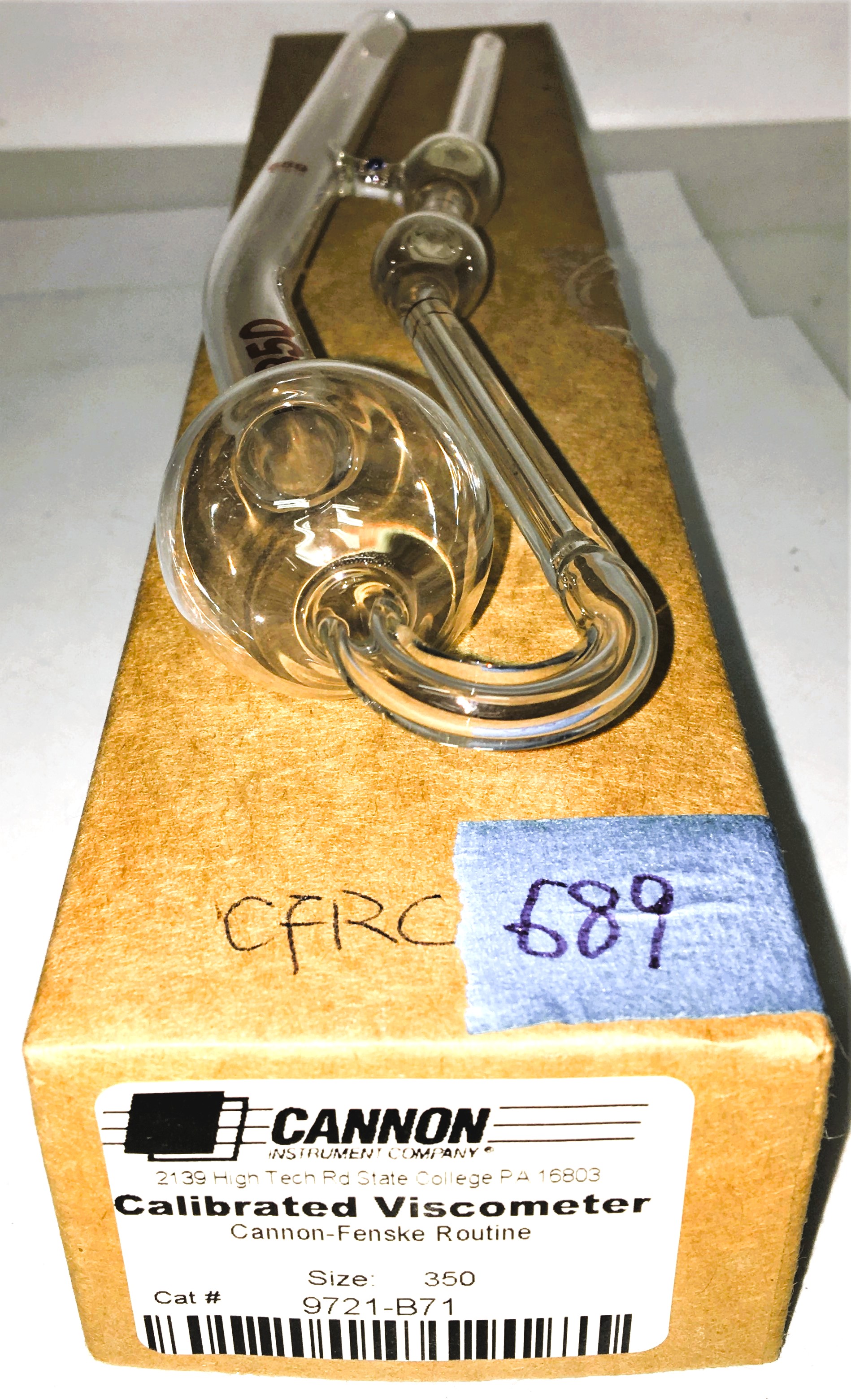 New Open Box Cannon-Fenske CFRC-350 (9721-B71) Certified Routine Viscometer Tube (Size 350)