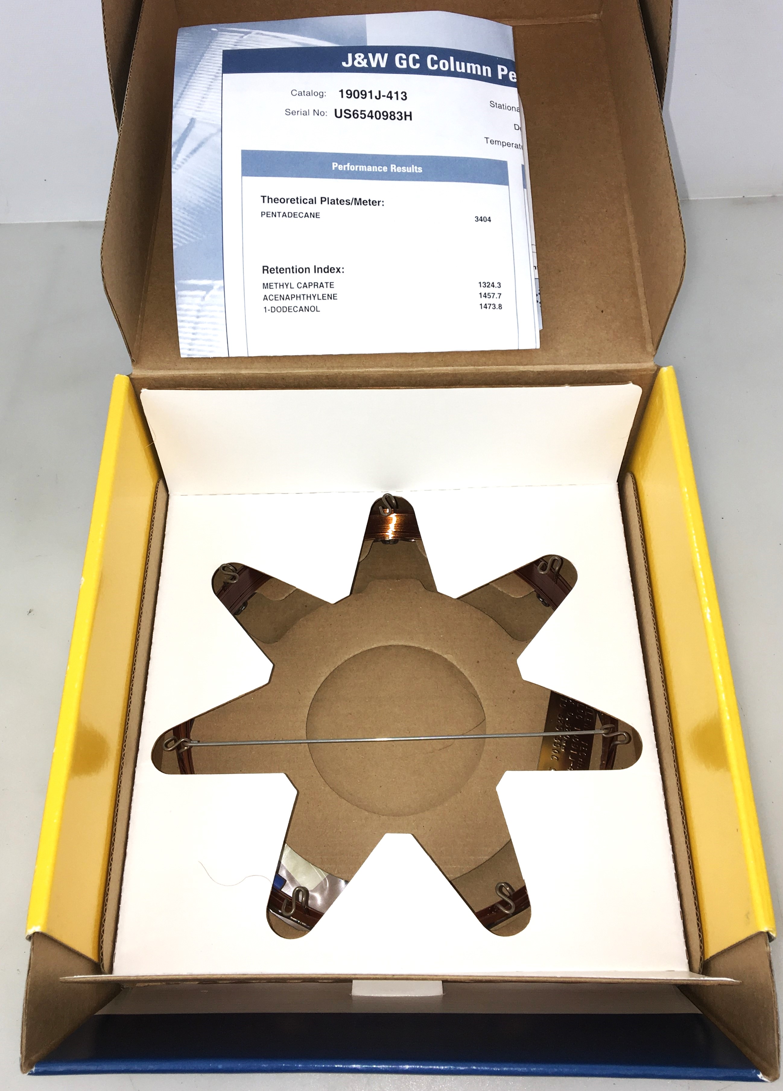 New Open Box Agilent (Hewlett Packard) HP-5 (19019J-413) Capillary Column (30M x 0.32mm x 0.25µm)