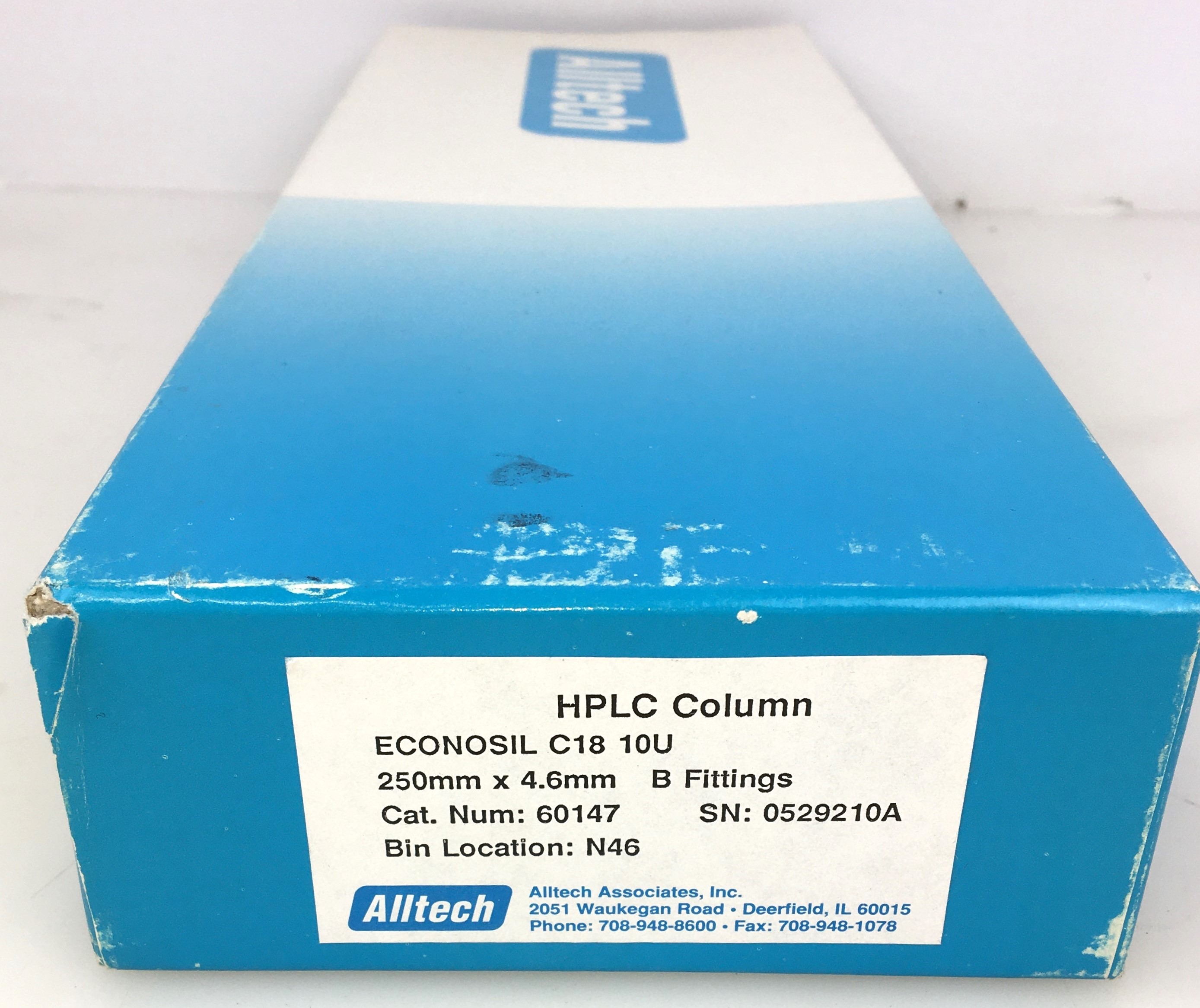 New Open Box Alltech Econosil C18 HPLC Column - 25 cm × 4.6 mm x 10µm