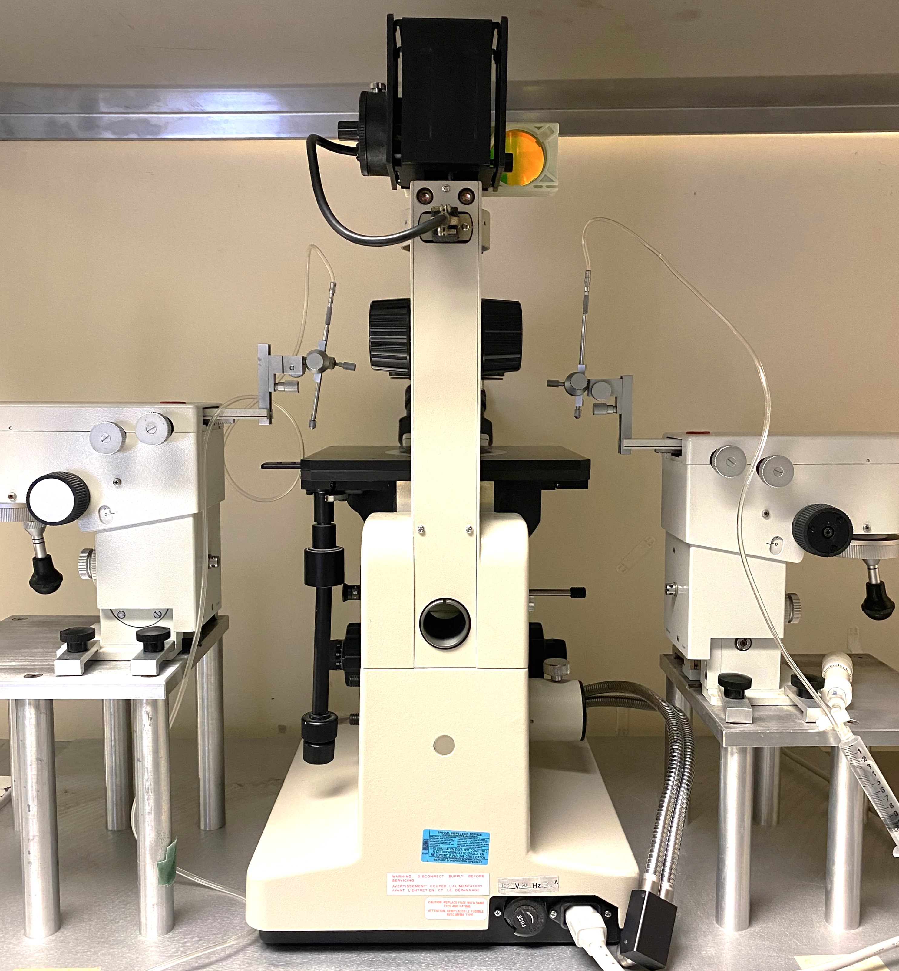 Used Nikon Diaphot TMD Inverted, Phase-Contrast Microscope with Micromanipulators