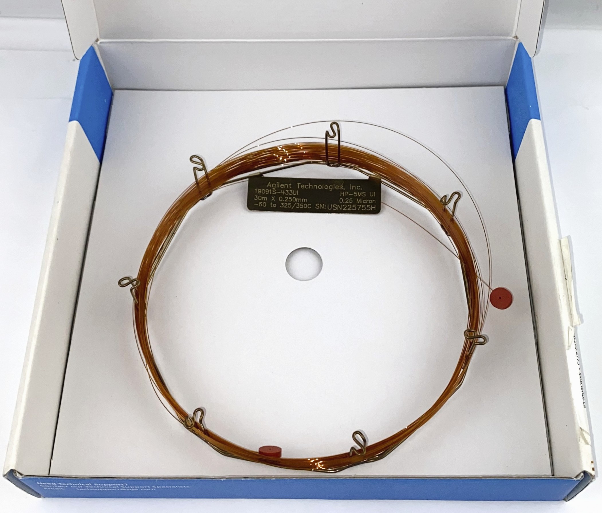 New Agilent HP-5MS UI (19091S-433UI) Capillary Column (30M x 0.25mm x 0.25µm)