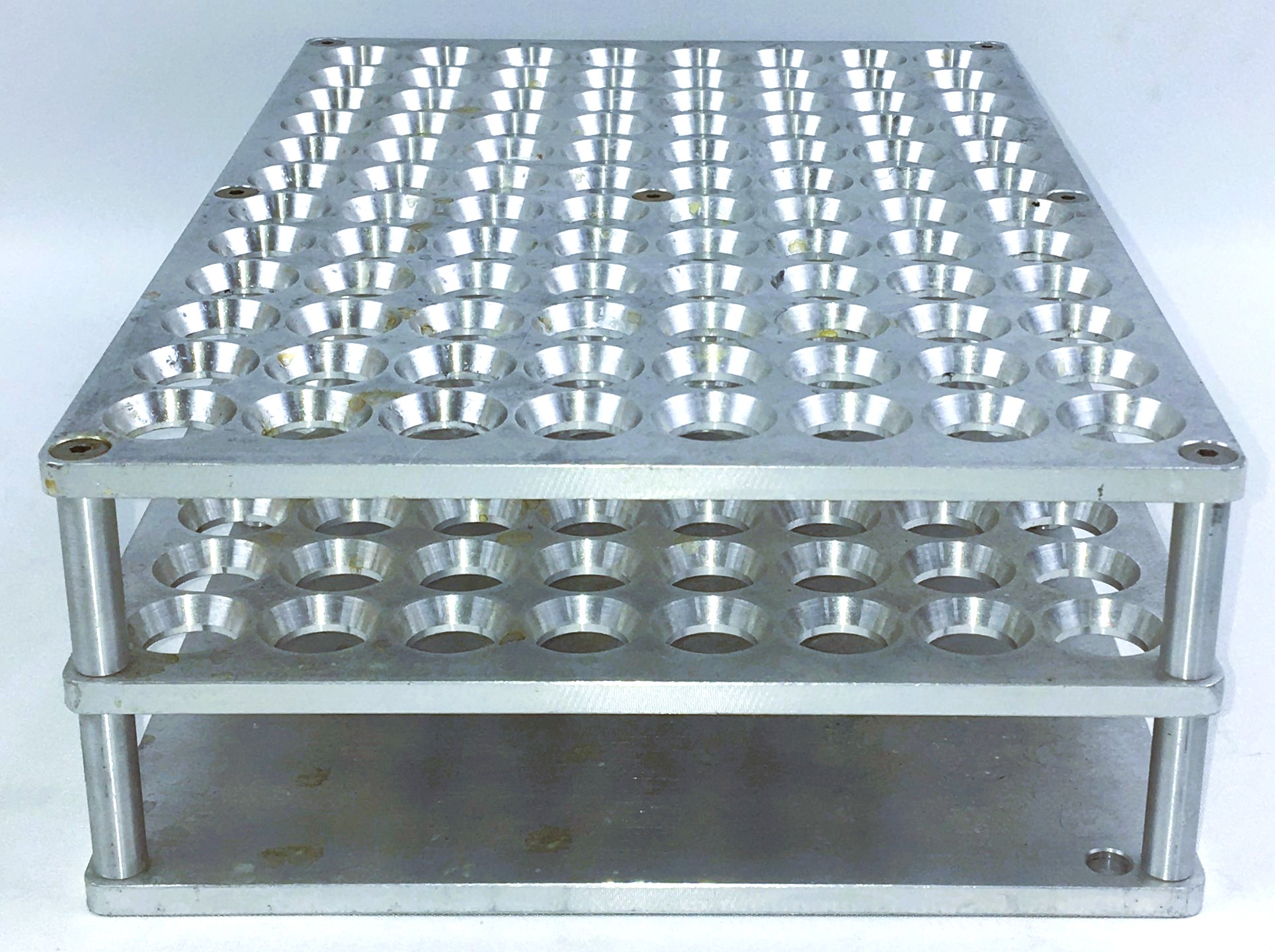 Used Merck 96-Place Mountable Stainless Steel Vial Rack