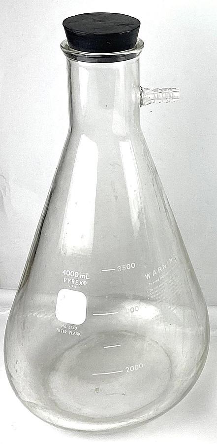 Used Corning PYREX 5340 (and Equivalent) 4L Filtration Flask with Sidearm Tubulation