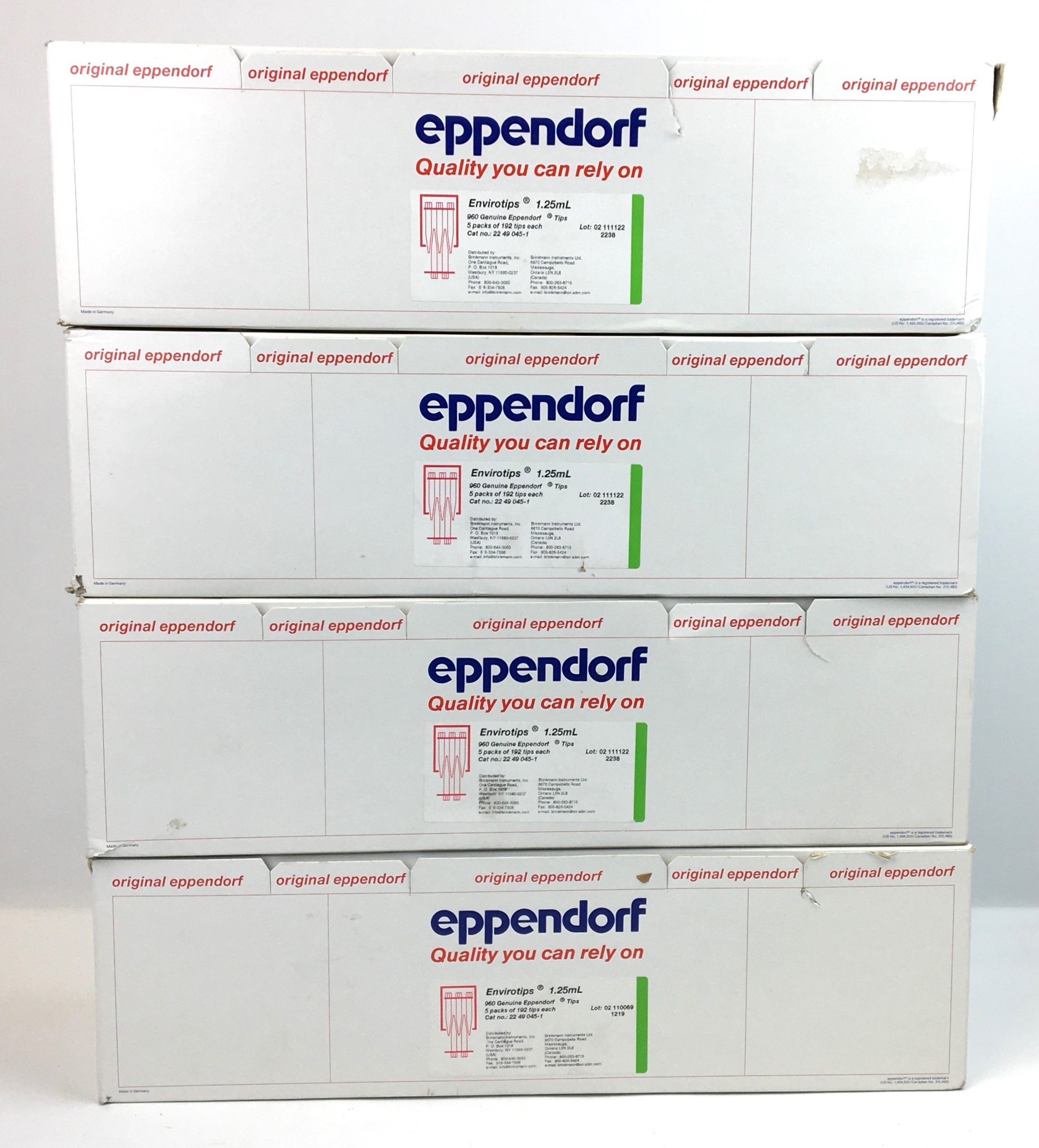 New Open Box Eppendorf EnviroTips 2249045-1 Pipette Tips - 1.25mL (Pack of 960 Tips)