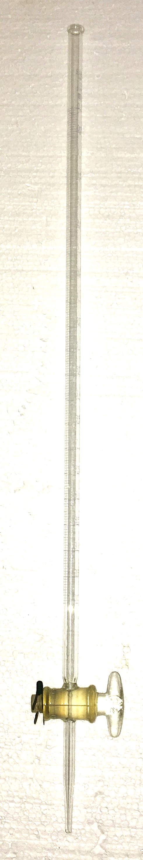 Used Kimble EXAX (and Equivalent) Class B 10mL Straight Bore Buret with Glass Stopcock