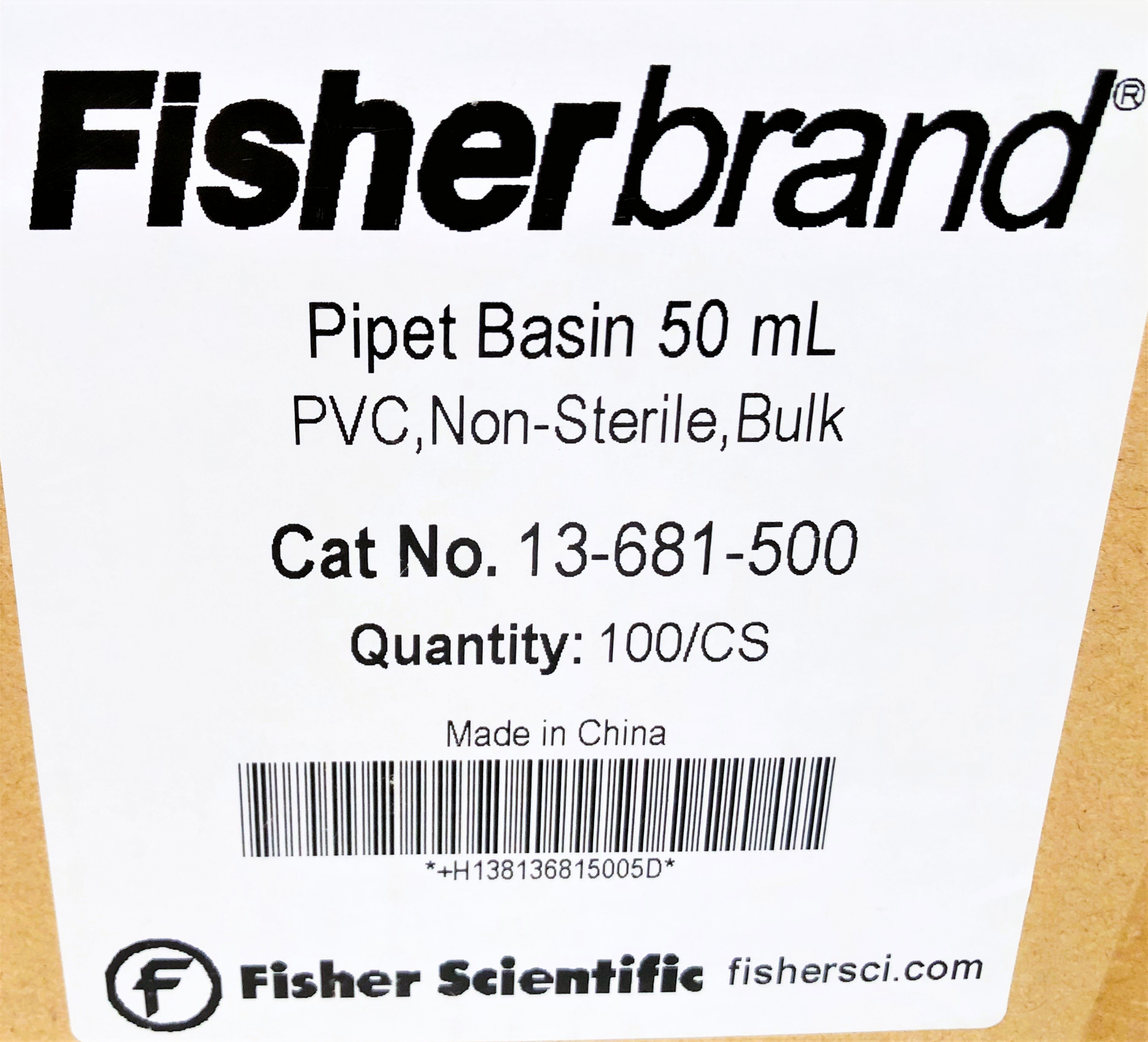 New Open Box Fisherbrand 13-681-500 Pipette Basin - 50mL (Box of 100)