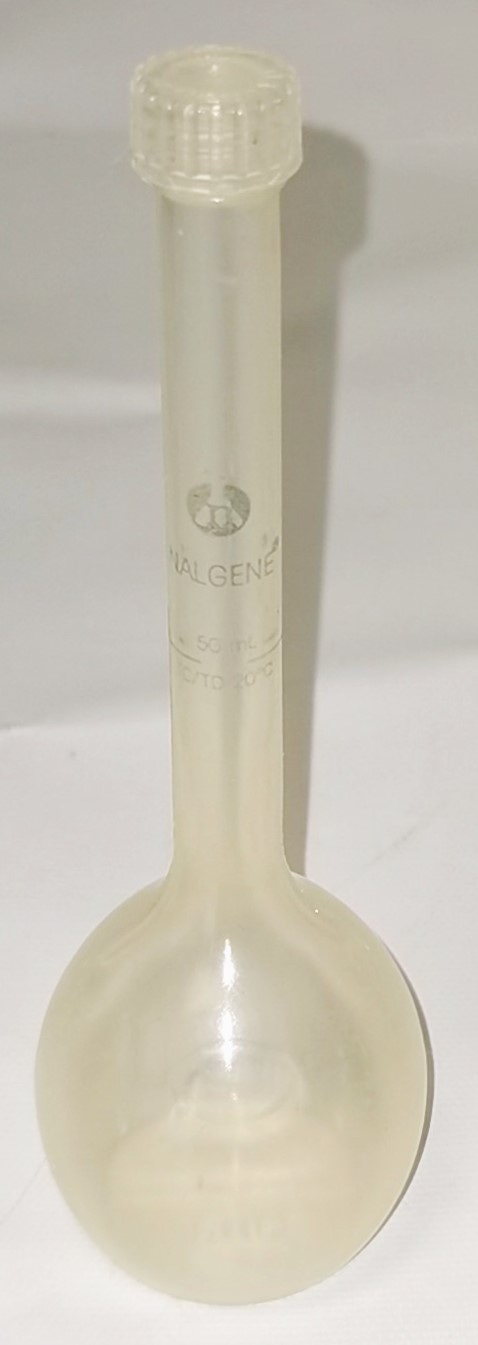 Used Lot of 40 Nalgene 4000 Polypropylene Volumetric Flasks - Various Volumes