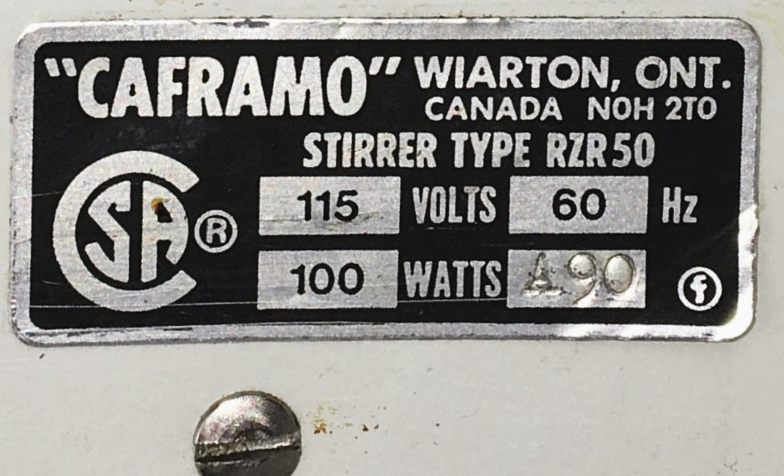 Used Caframo RZR 50 Overhead Stirrer with Stand