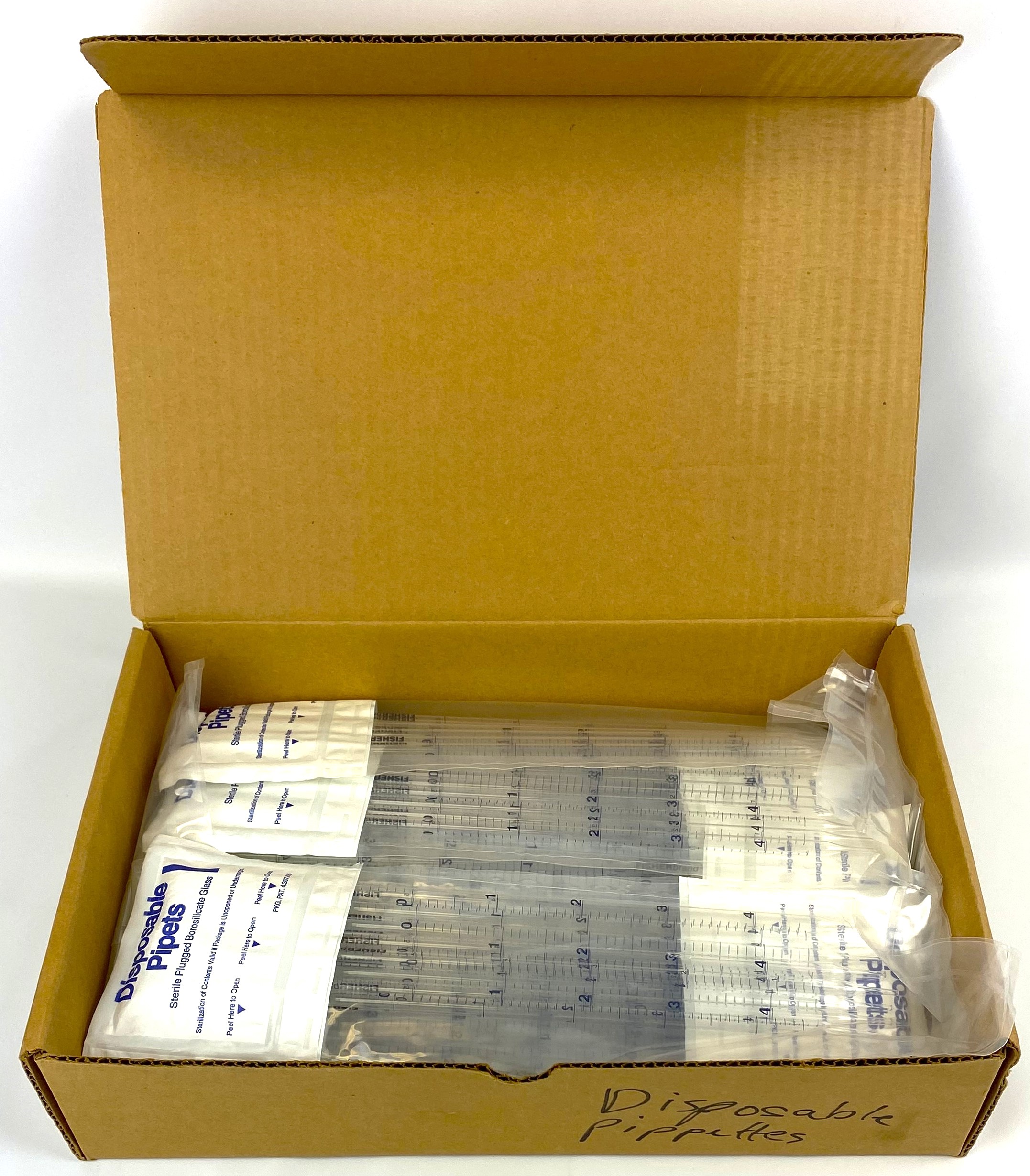 New Fisherbrand 13-678-25D Sterile Glass Disposable Serological Pipets - 5mL in 1/10 (Case of 250)