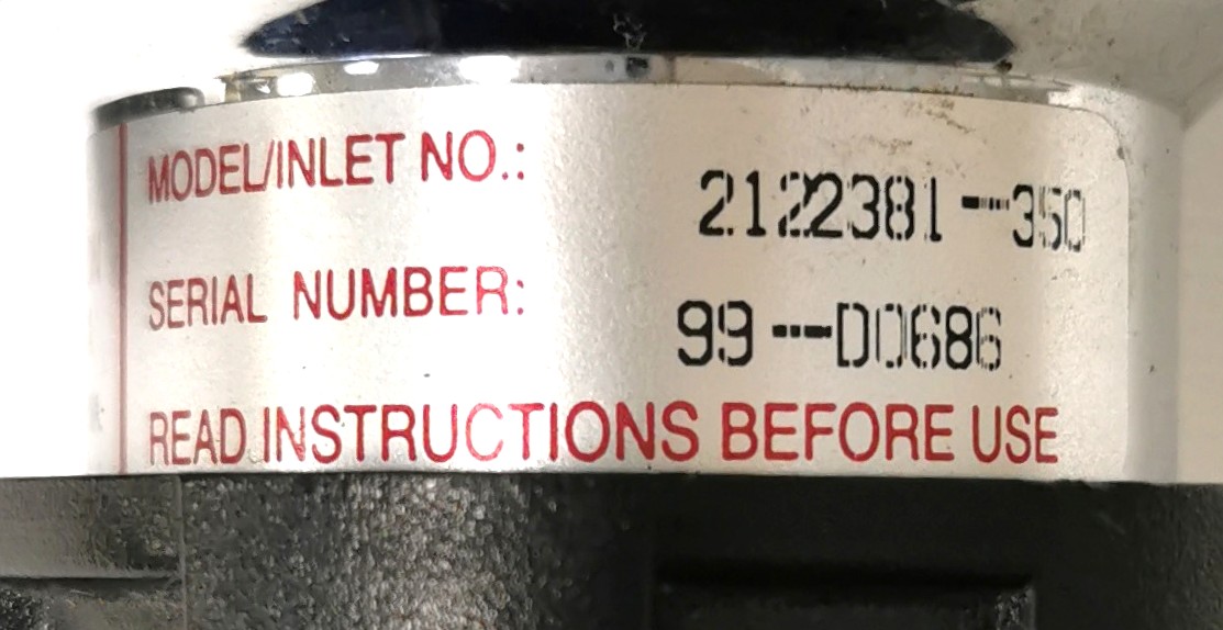 Used Liquid Air 2122381-350 Stainless-Steel Air Regulator (CGA 350)