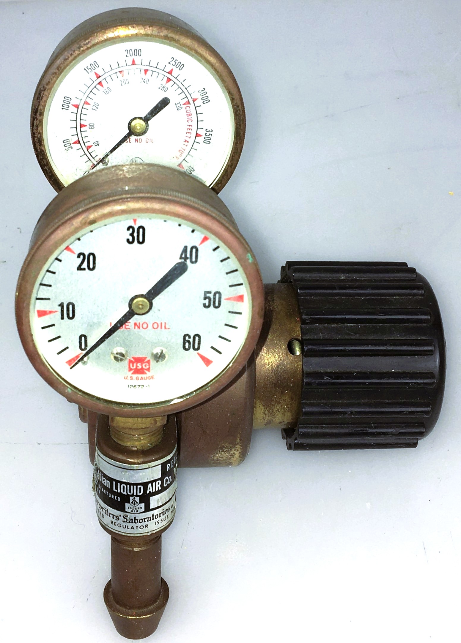 Used Liquid Air 151-1137 Brass Nitrogen Regulator (CGA 580)