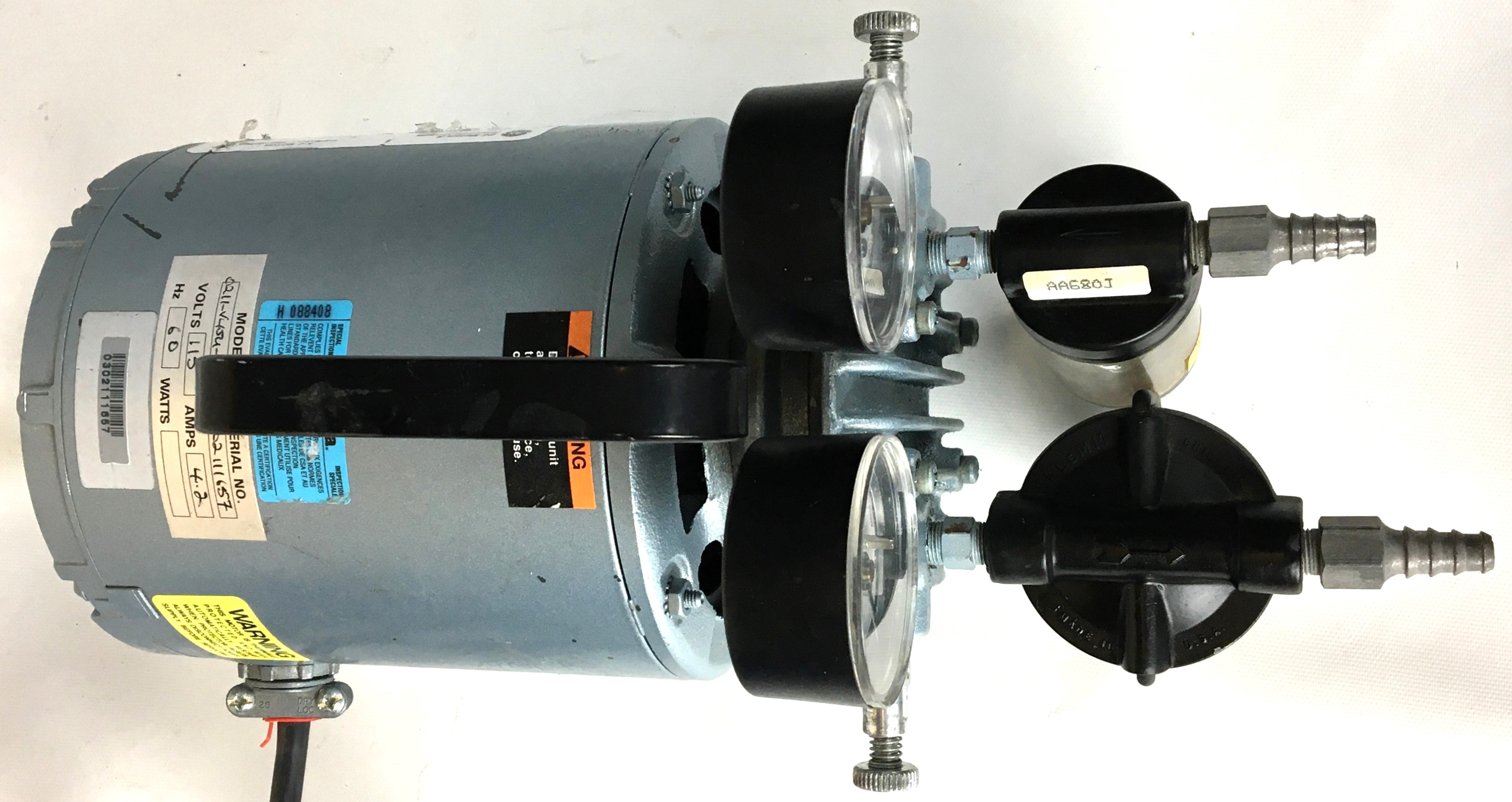 Used Gast 0211-V454-G817 Vacuum Pump (1.3cfm)