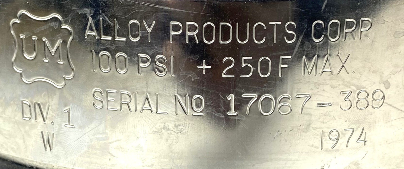 New Open Box Alloy Products Stainless Steel 100psi Pressure Vessel (5L)