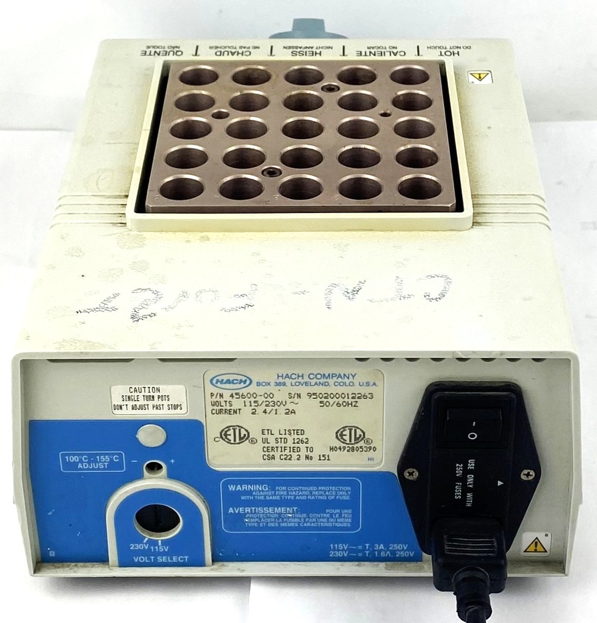 Used Hach 45600-00 COD Reactor