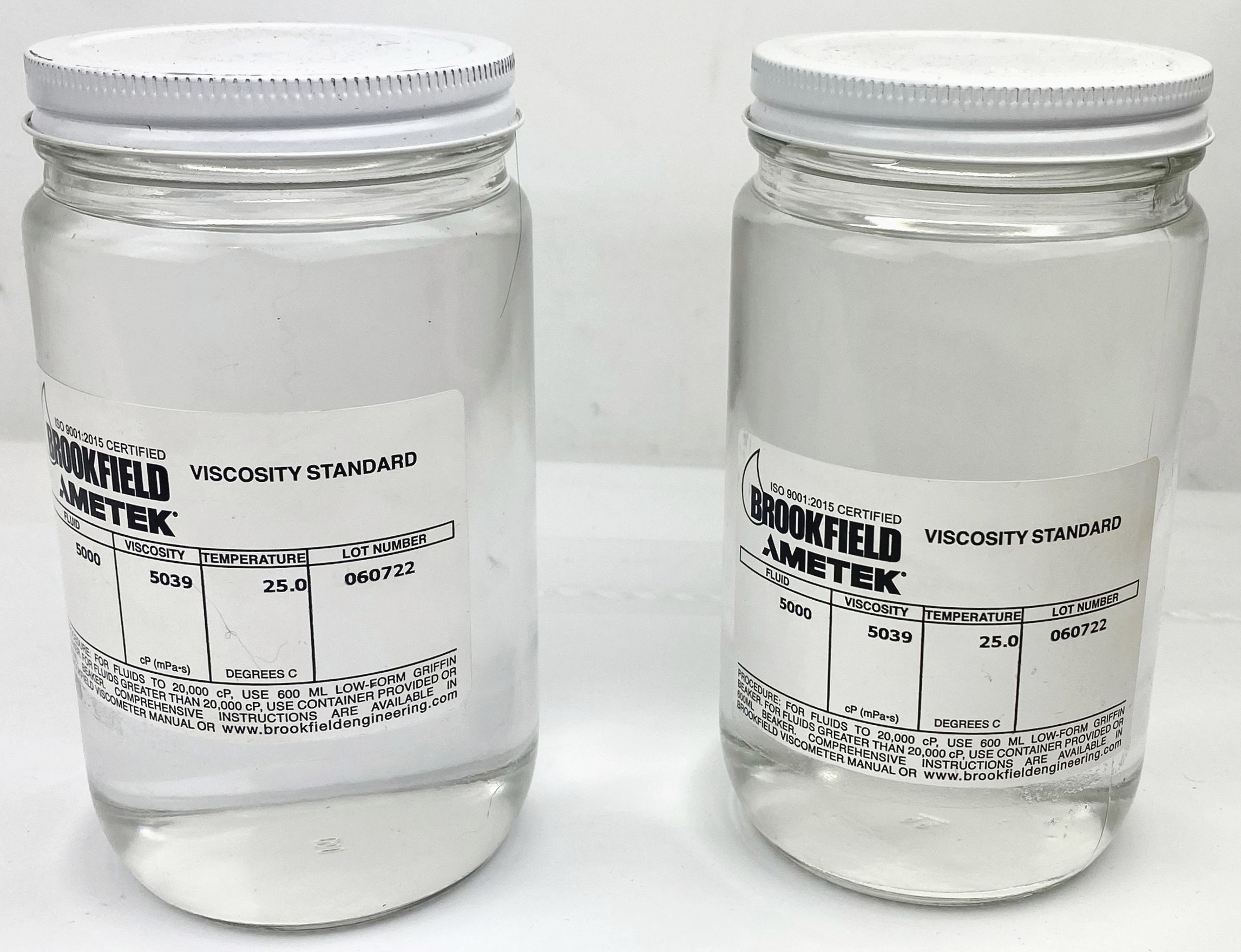 New Brookfield #5000 Viscosity Standard (5,000cp)