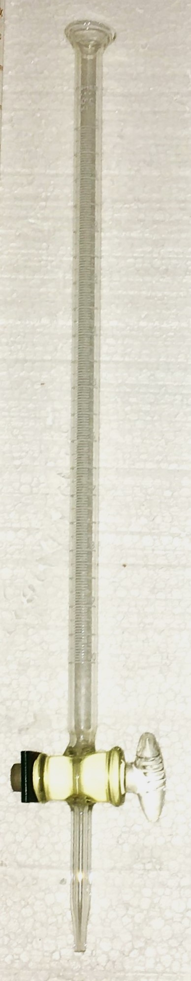Used Kimble EXAX (and Equivalent) Class B 10mL Straight Bore Buret with Glass Stopcock