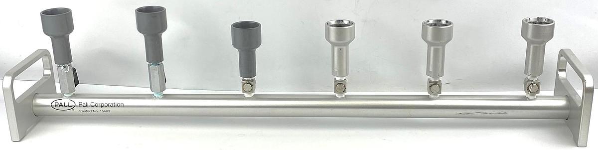 Used Pall 15403 Aluminum 6-Place Filter Funnel Manifold