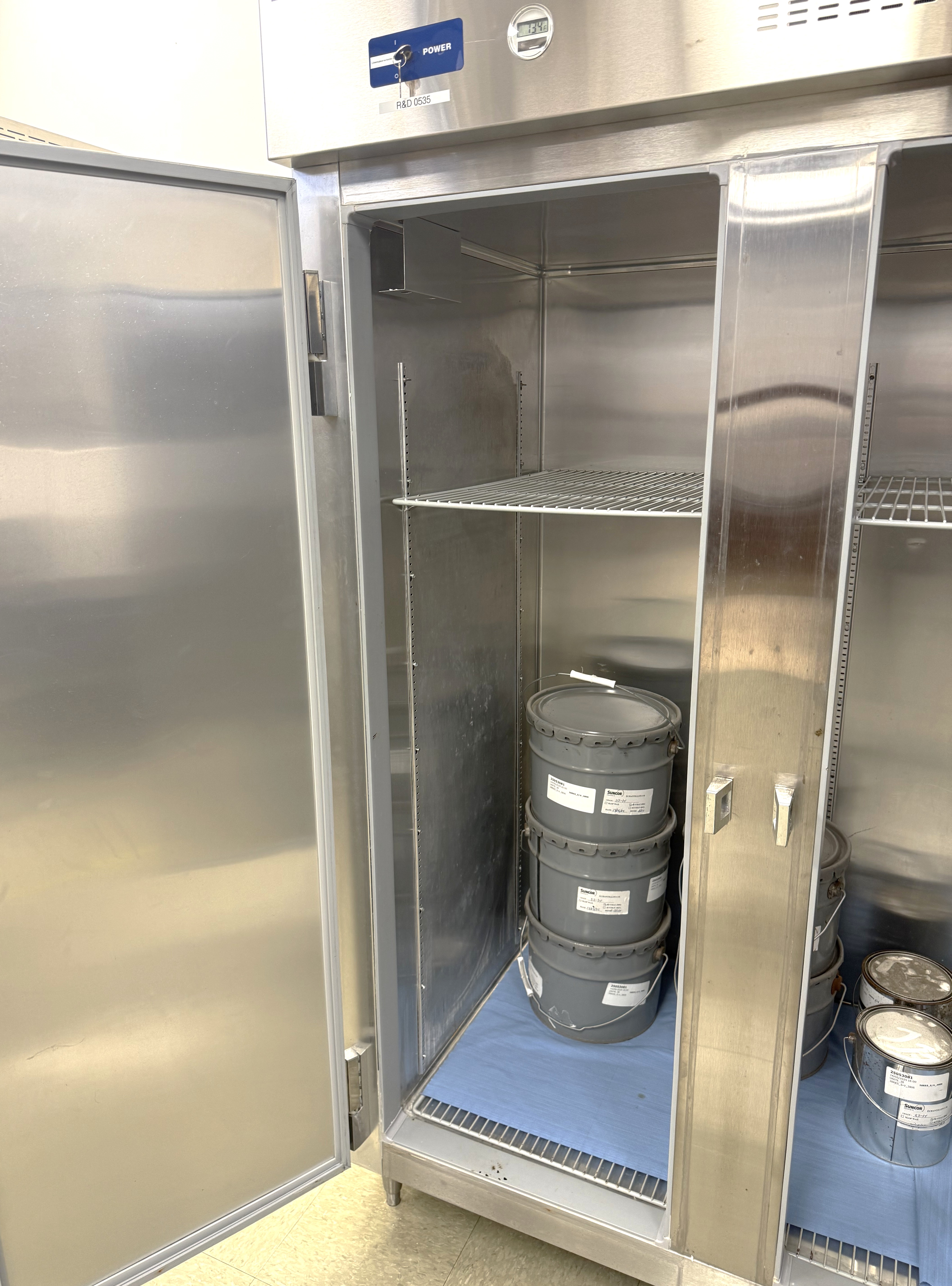 Used Fisher Isotemp 50FREEFSA 2-Door Flammable Storage Refrigerator (50 Cu-Ft)